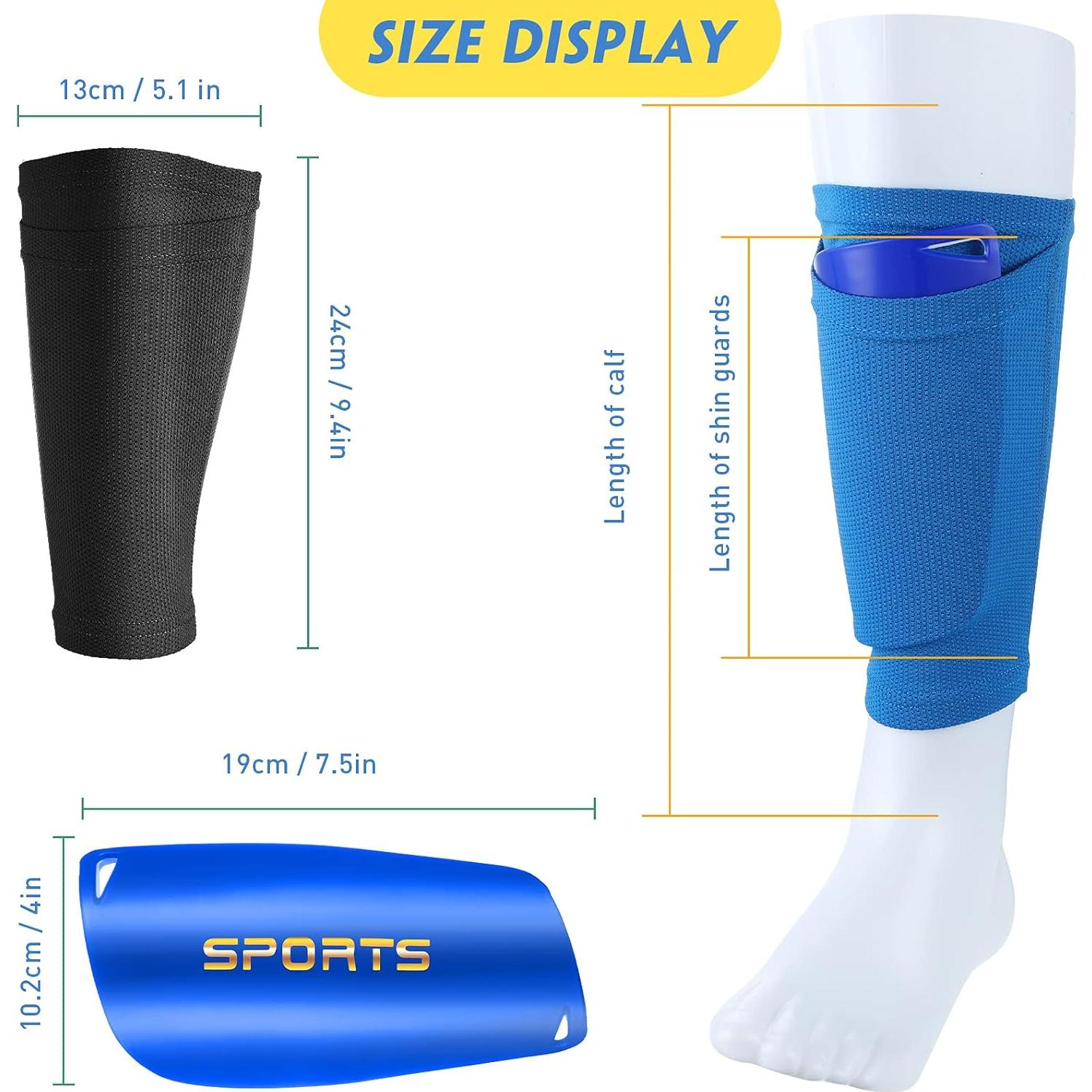 Espinilleras de Fútbol Sumind Adulto Joven 2 Pares con Mangas