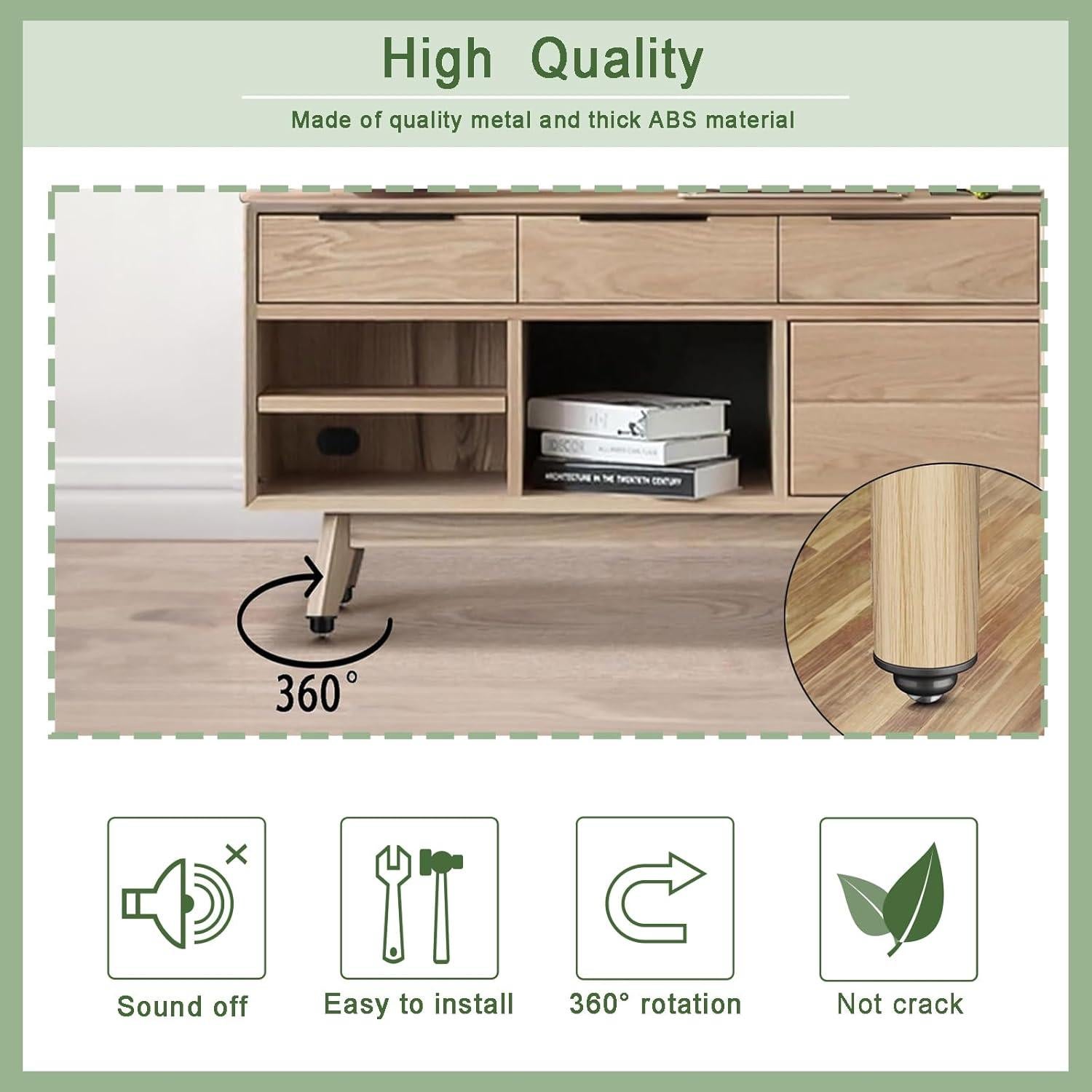 LePvo Ruedas Pequeñas 2.54 cm para Muebles, 12 Piezas