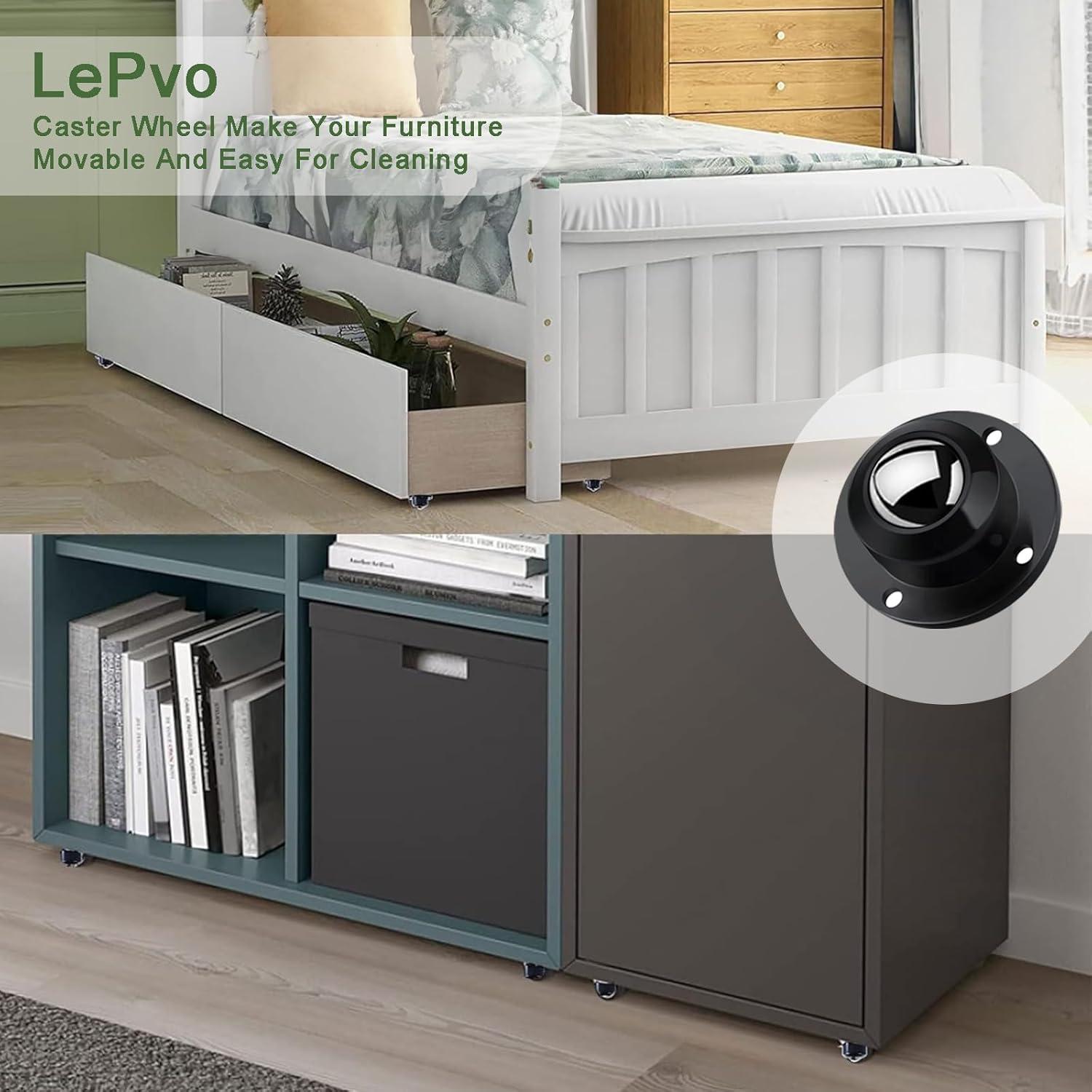 LePvo Ruedas Pequeñas 2.54 cm para Muebles, 12 Piezas