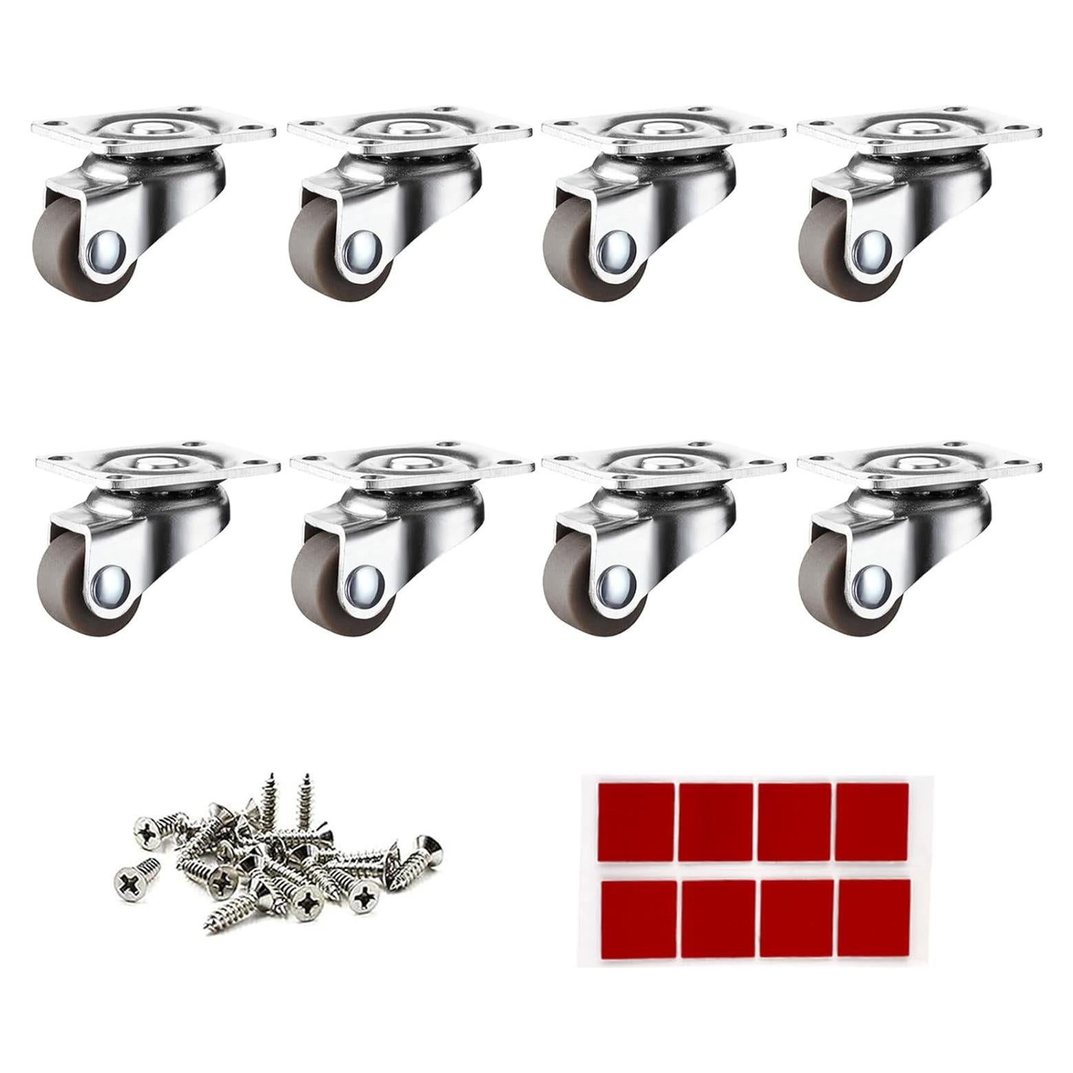 Ruedas Giratorias Mini Luxinika 13 mm Adhesivas 8 Piezas