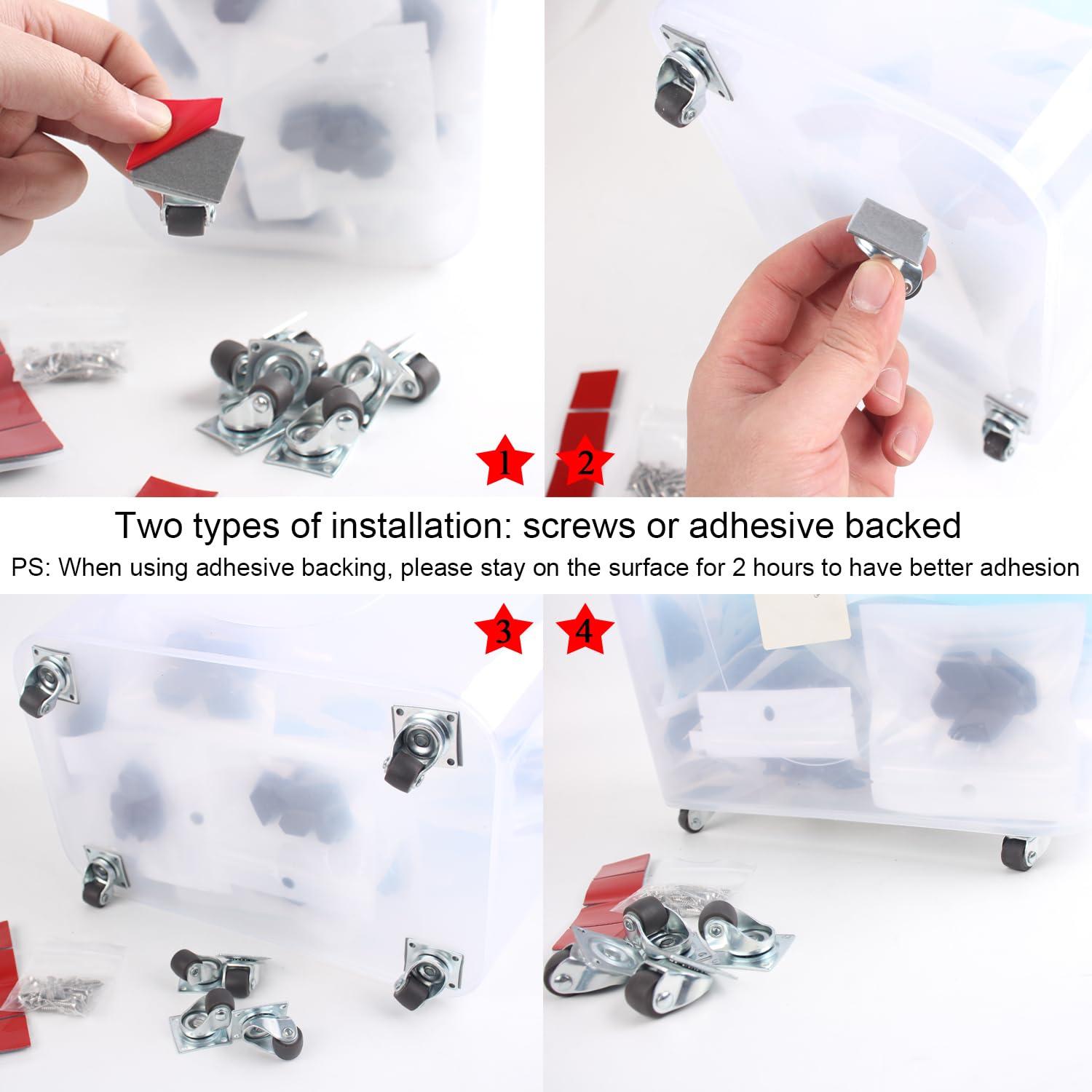 Ruedas Giratorias Mini Luxinika 13 mm Adhesivas 8 Piezas