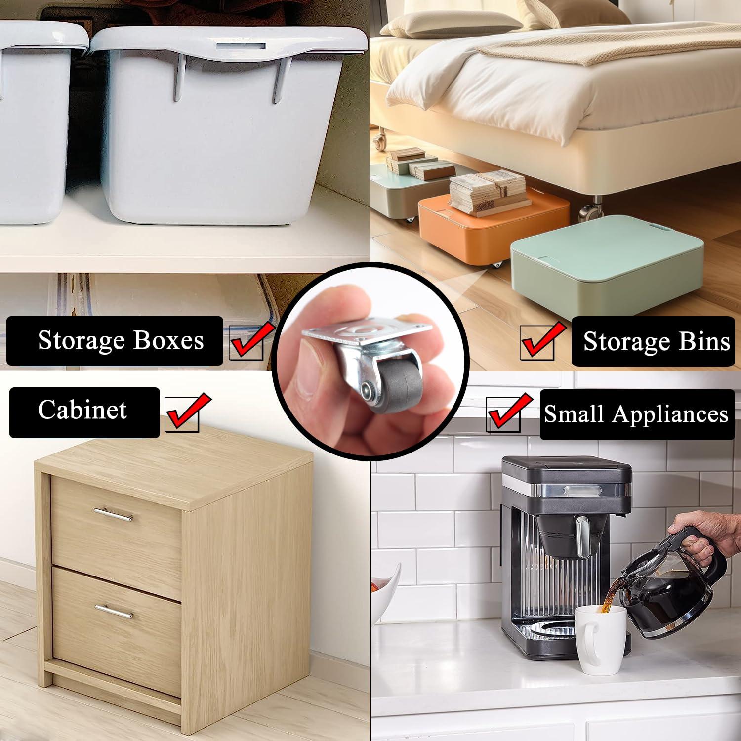 Ruedas Giratorias Mini Luxinika 13 mm Adhesivas 8 Piezas