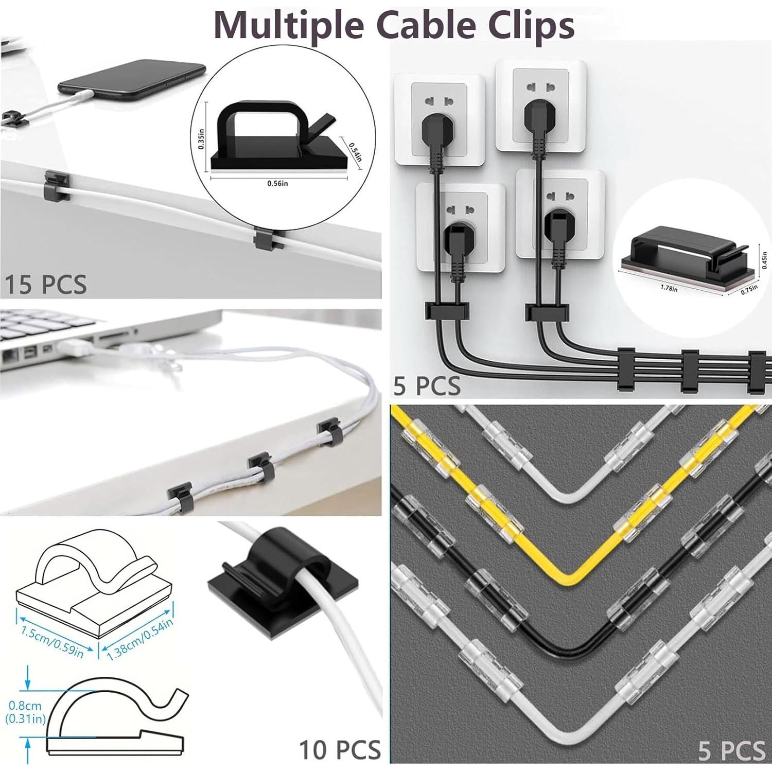 Kit de Gestión de Cables ELII 327 Piezas Negro