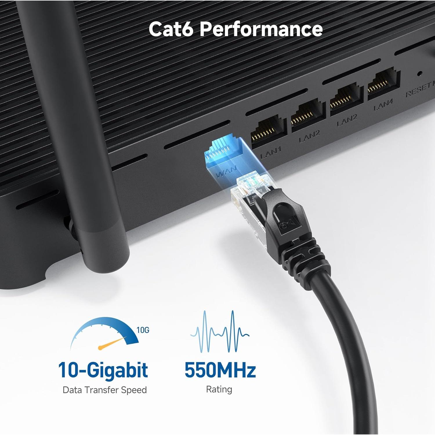 Cable Ethernet Cat 6 Cable Matters 0.61m 10Gbps Negro