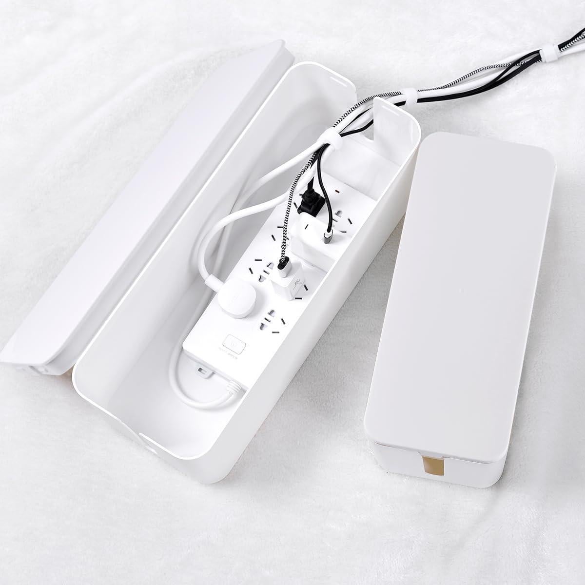 Caja Organizadora de Cables TuweChen Set de 2 Blancas