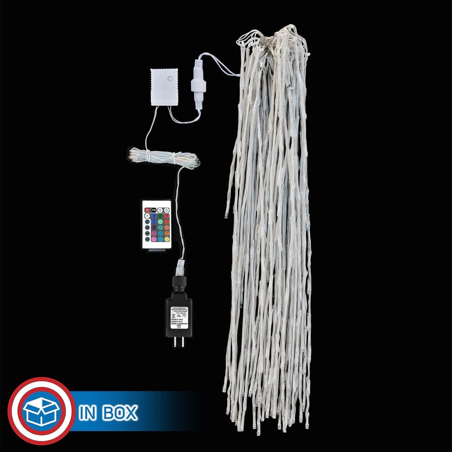 Luces LED de Cortina Feliz Navidad Russell Decor 5.49m RGB