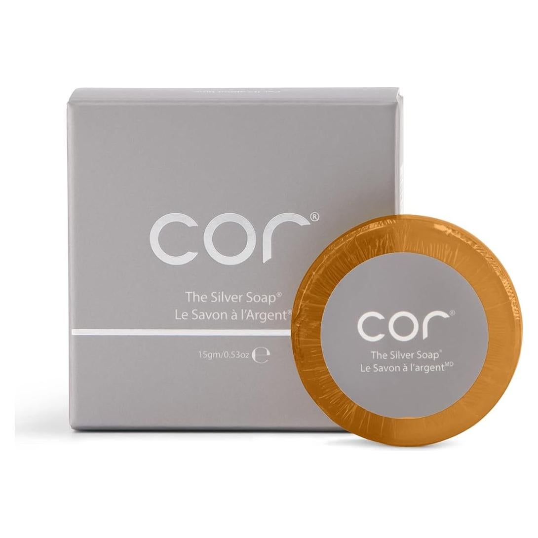 Jabón Facial Natural Cor con Plata Coloidal 9.66g - Hidratación y Limpieza