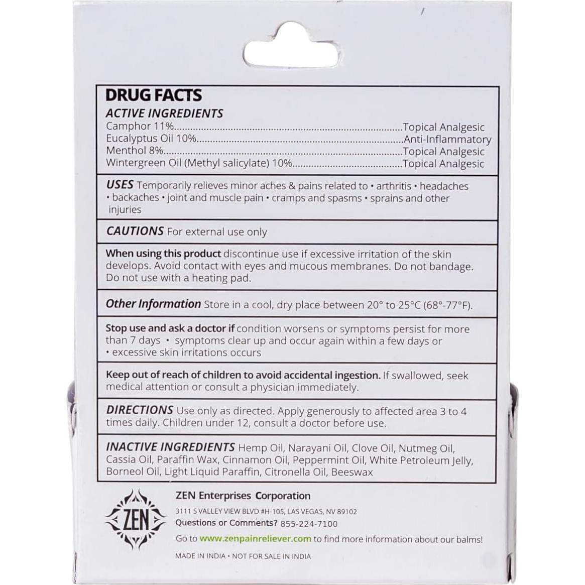 Bálsamo de Cáñamo Zen para Alivio Muscular - 19.84 g