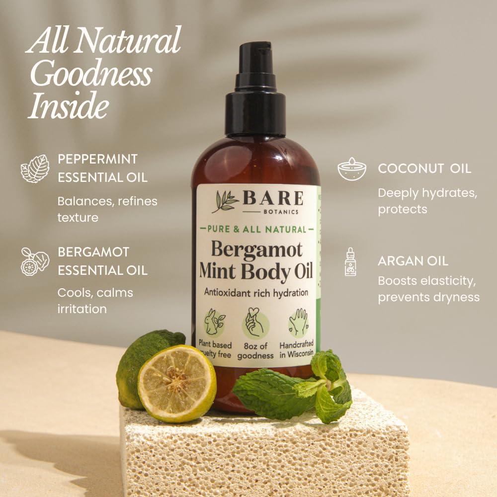 Aceite Corporal Hidratante Bare Botanics 240 ml Menta Vegano