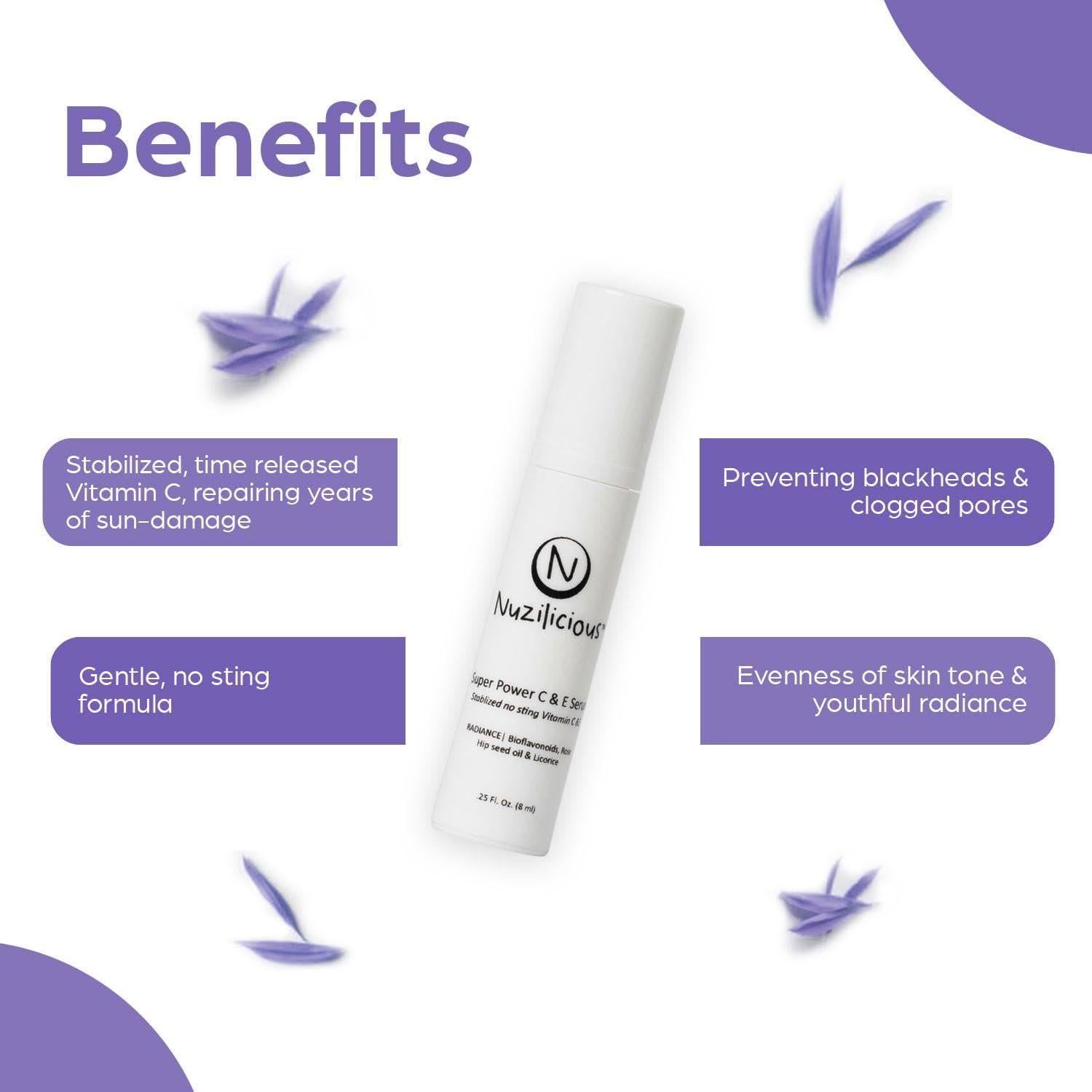 Suero Facial Nuzilicious Super C y E 7.09 ml - Vegano