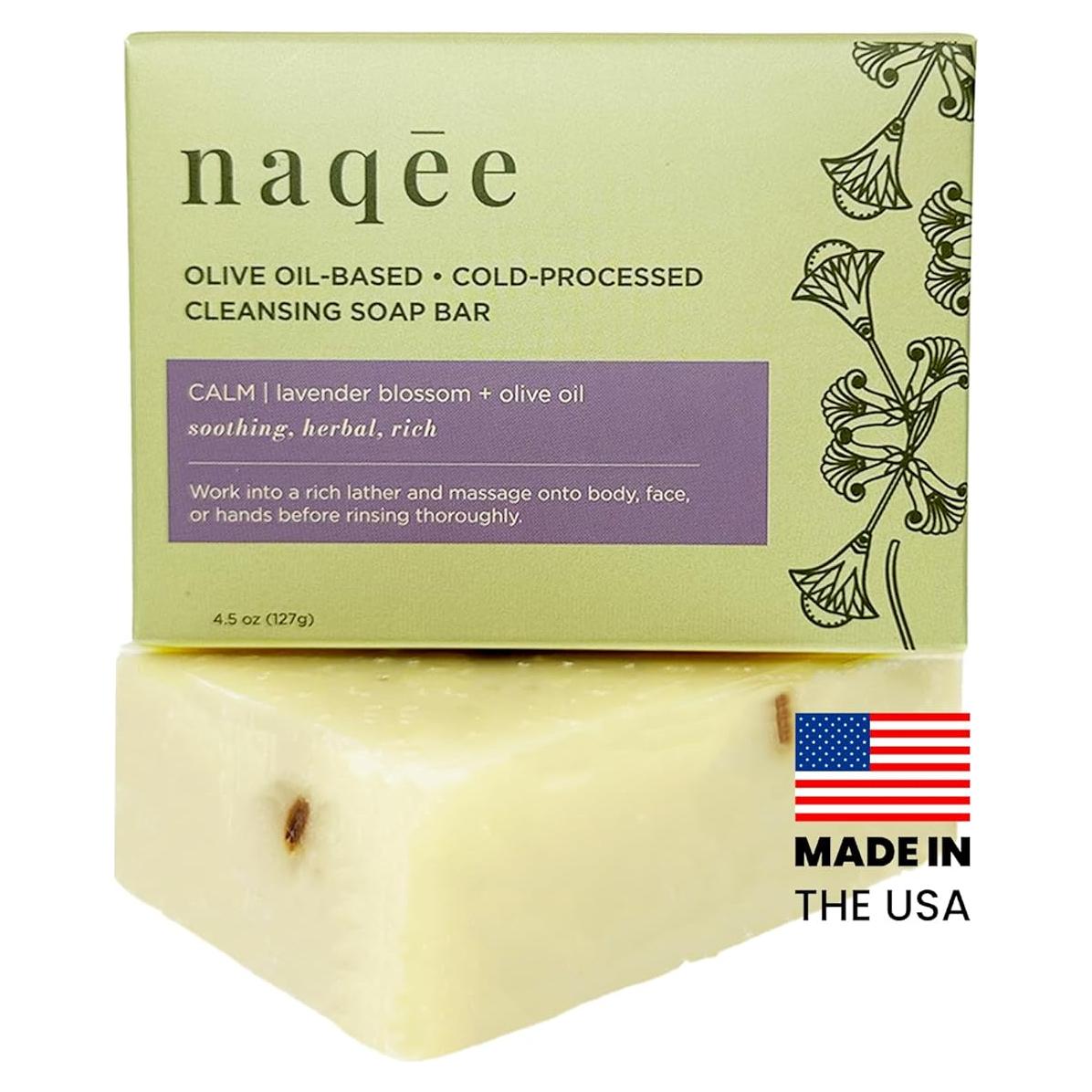 Jabón de Lavanda y Aceite de Oliva Naqee 127g - Piel Sensible