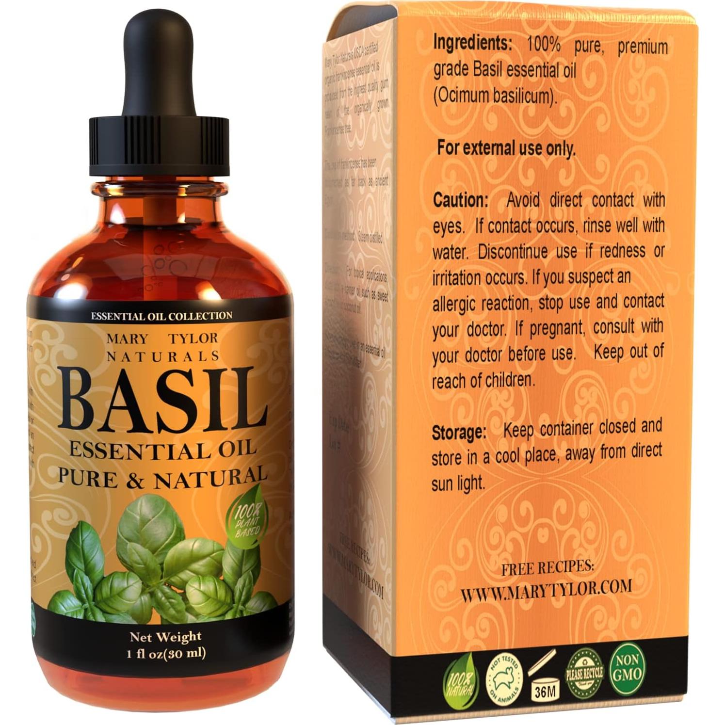 Aceite Esencial de Albahaca 30 ml Mary Tylor Naturals Puro