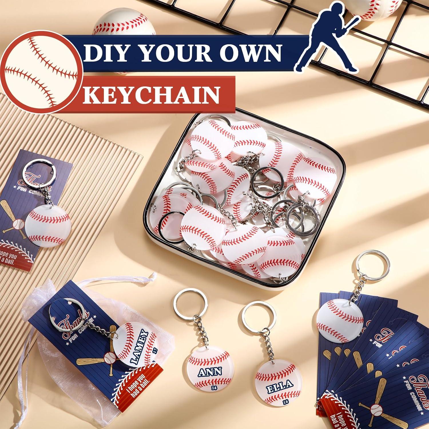 30 Llaveros Acrílicos DIY Fútbol Béisbol Huquary para Fiesta