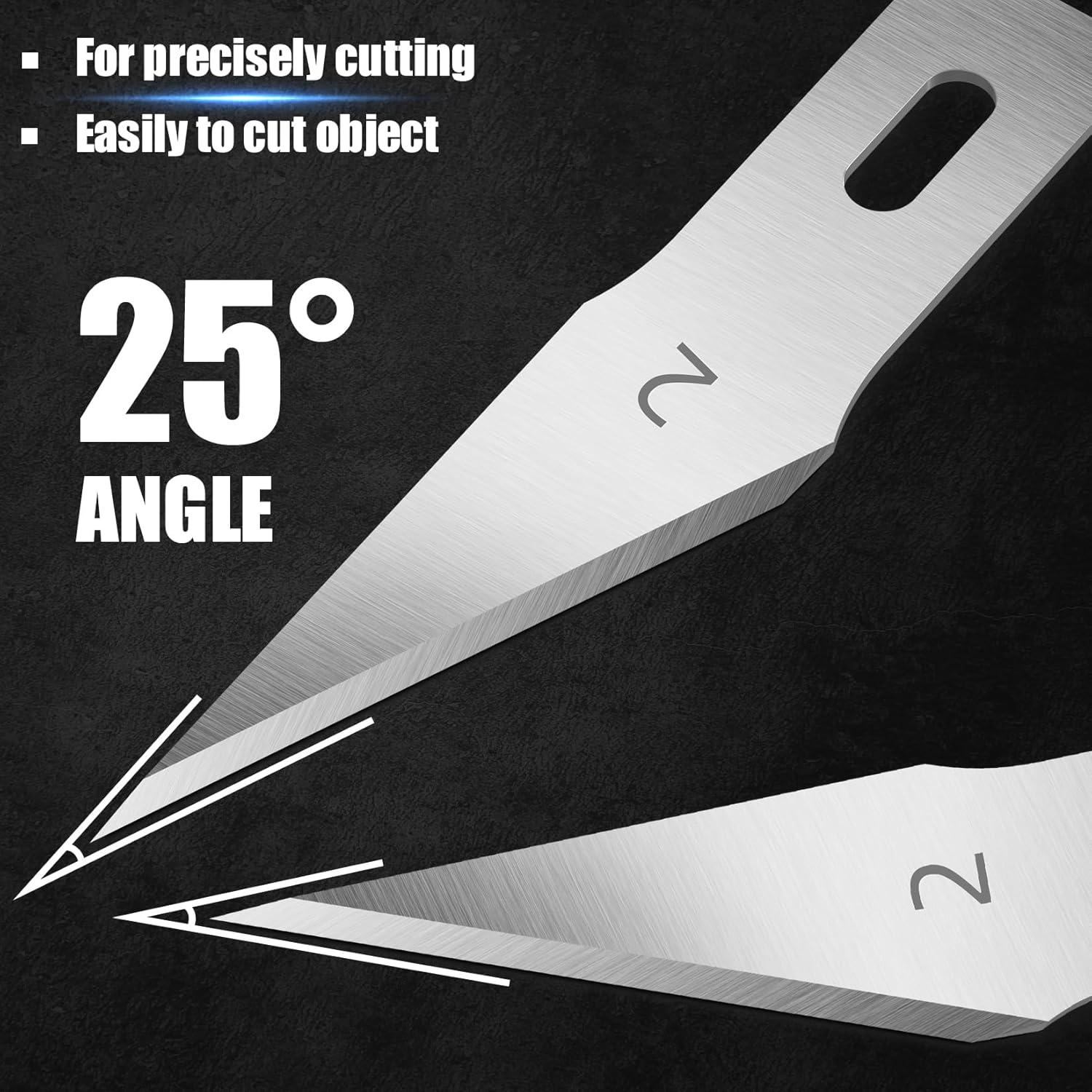 Cuchillas de Cuchillo Exacto #2 JTIEO - 60 Unidades de Acero SK5