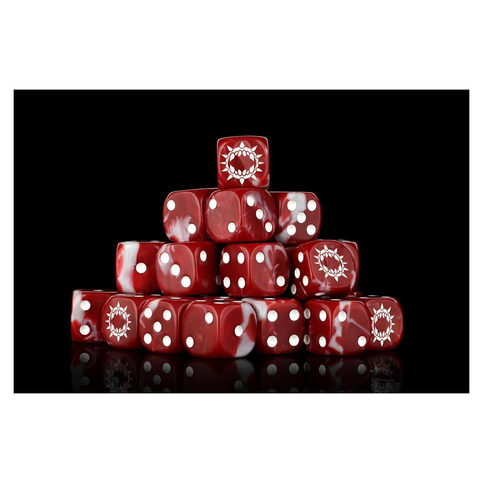 Dados de Resina Carnage Baron of Dice 25 Piezas 16mm Rojo