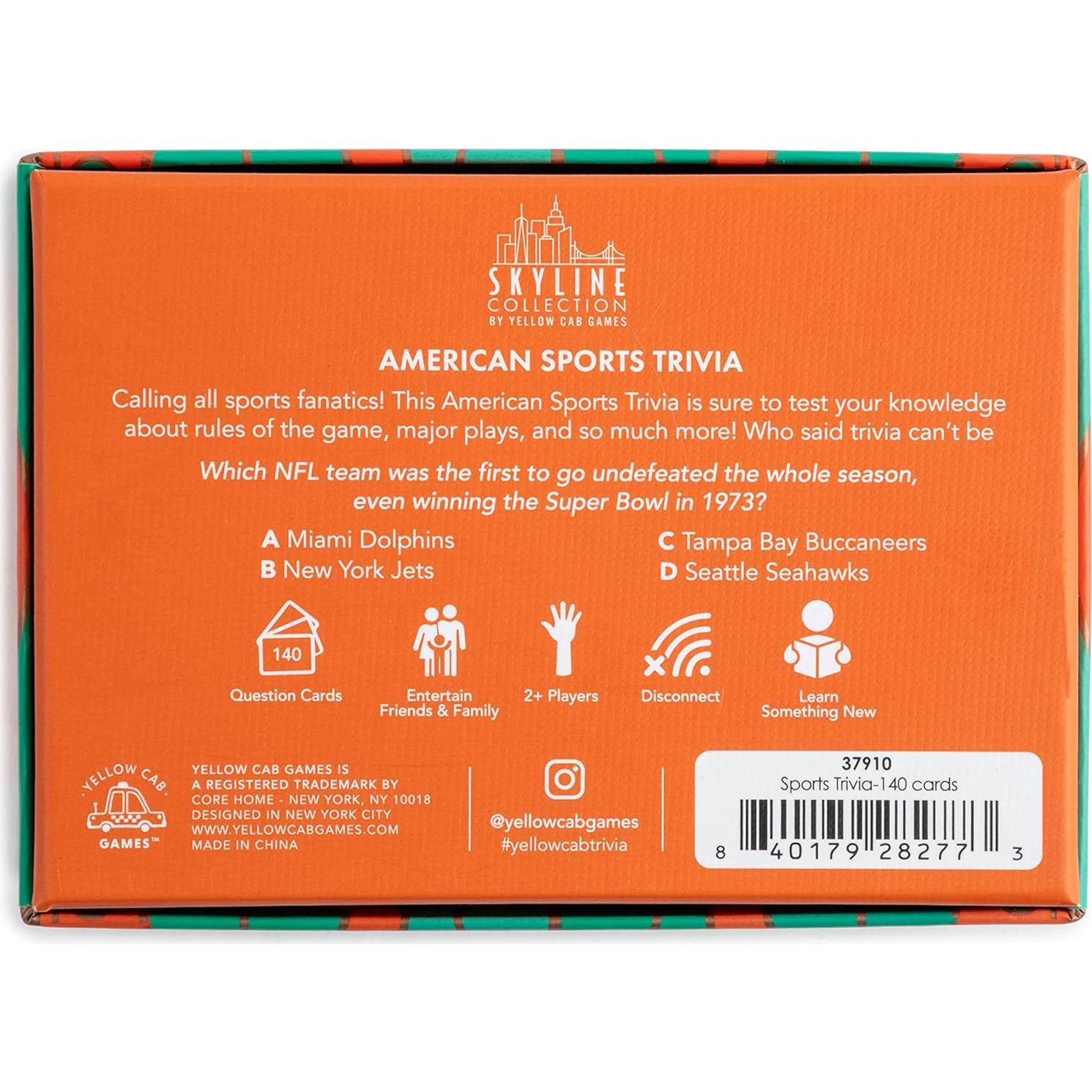 Juego de Trivia Deportes Americanos Yellow Cab - 140 Tarjetas