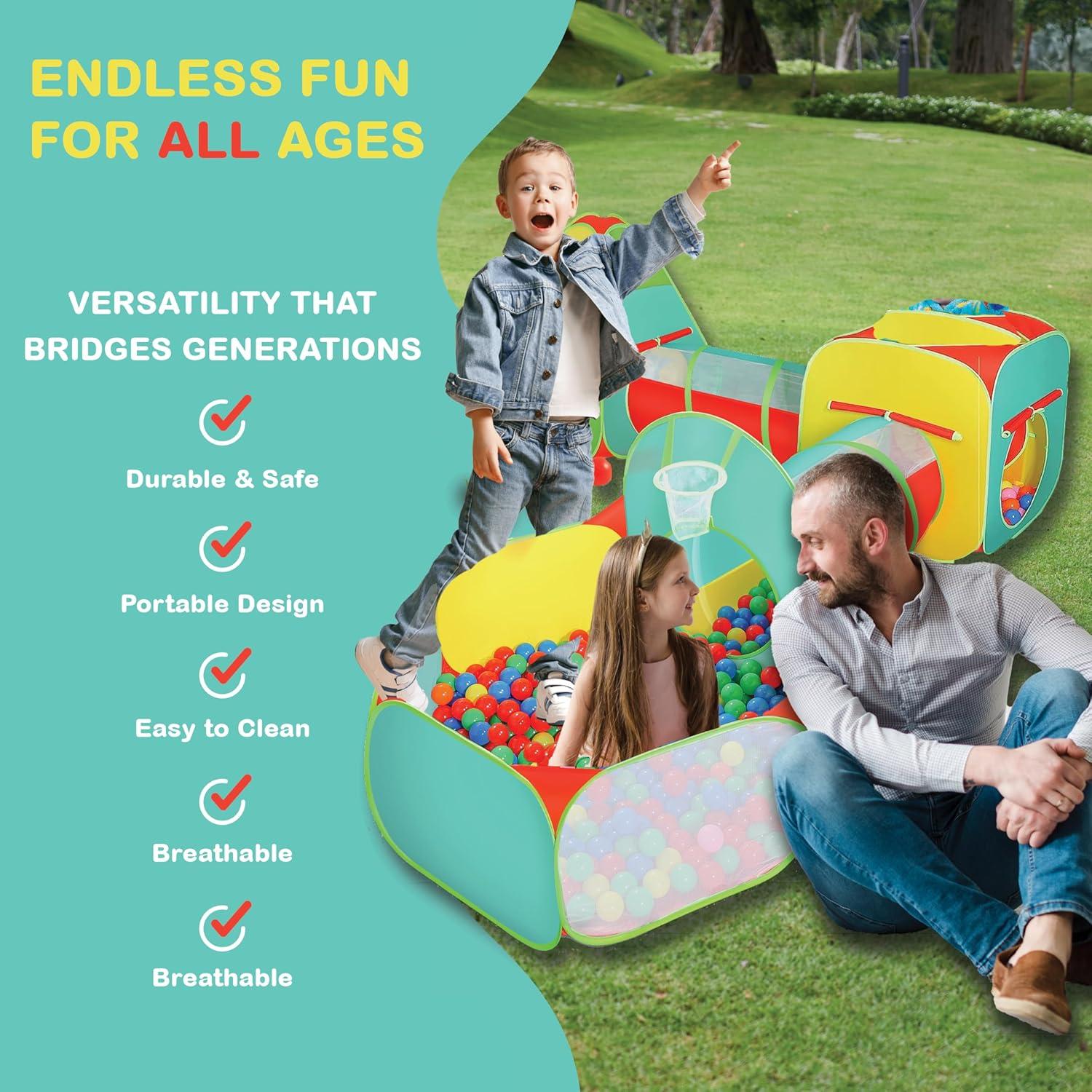 Carpa de Juego Kiddzery 5 Piezas con Piscina de Pelotas