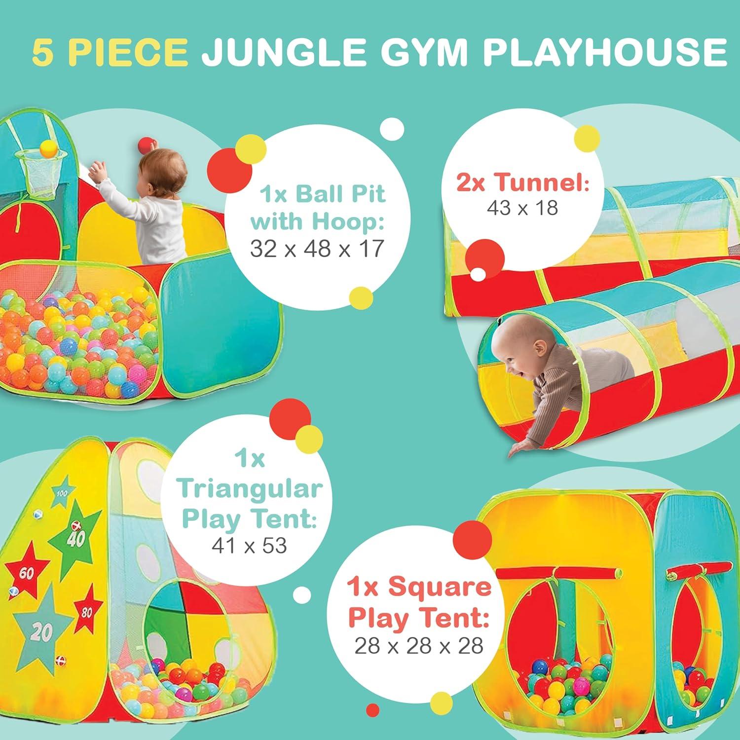 Carpa de Juego Kiddzery 5 Piezas con Piscina de Pelotas