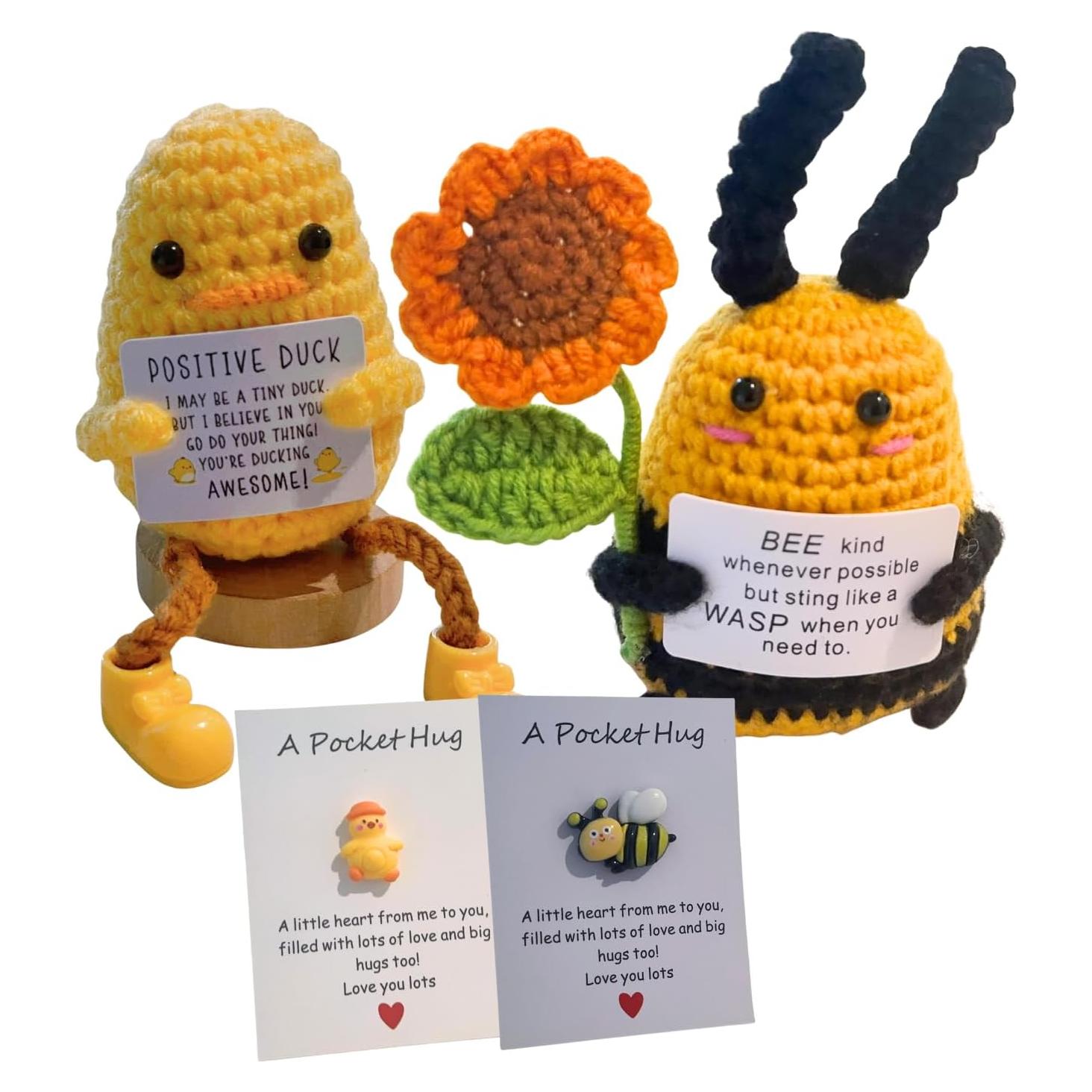 Juego de Regalo de Crochet Pato y Abeja - Apoyo Emocional