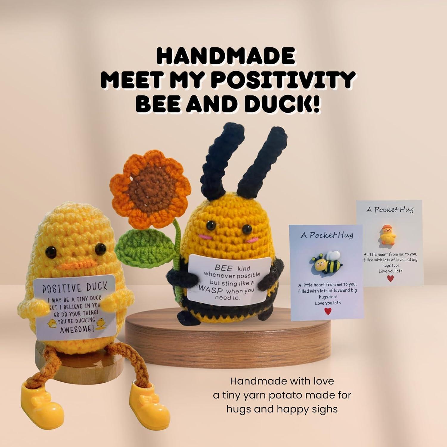 Juego de Regalo de Crochet Pato y Abeja - Apoyo Emocional