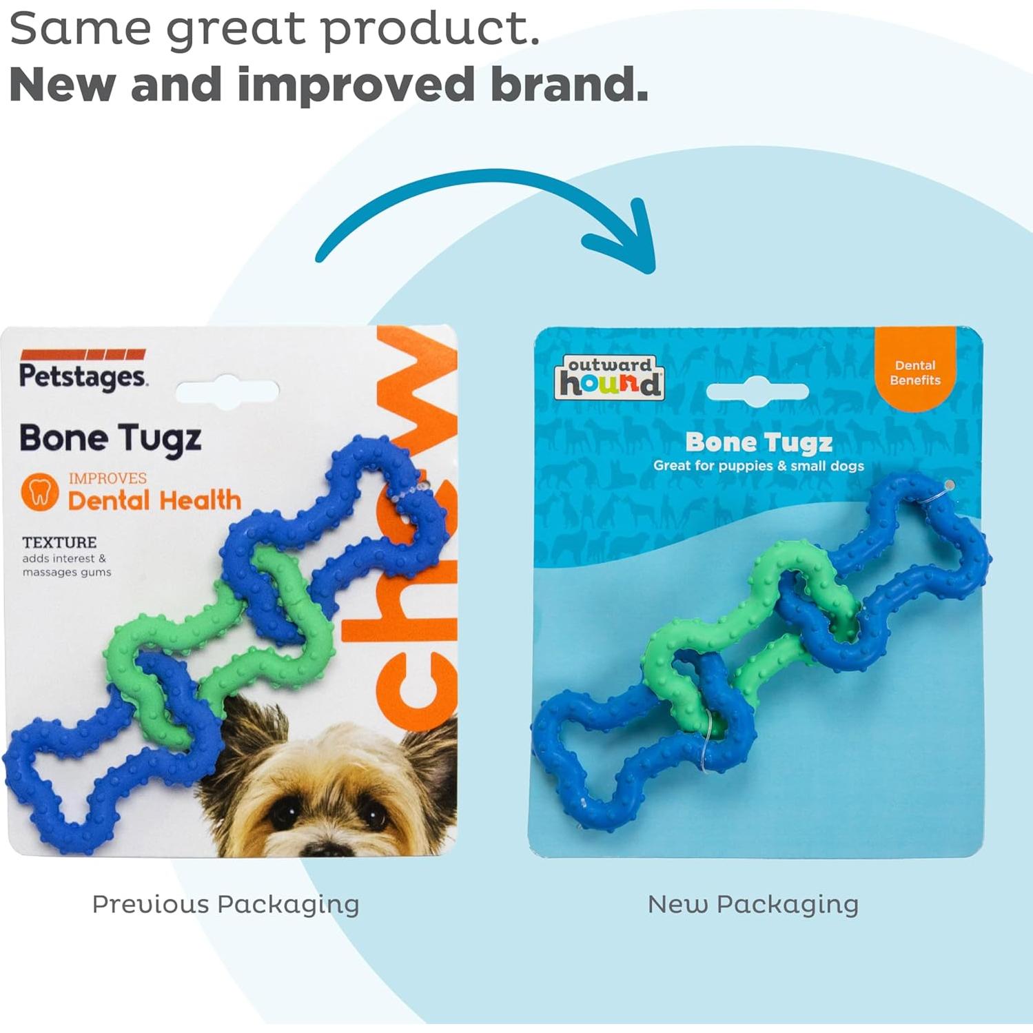 Juguete de Masticar para Perros Outward Hound Bone Tugz Azul