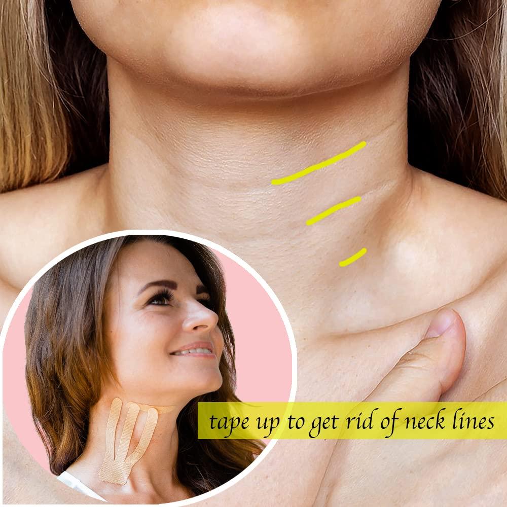 Cinta de Kinesiología Facial Beige - Levantamiento Antienvejecimiento