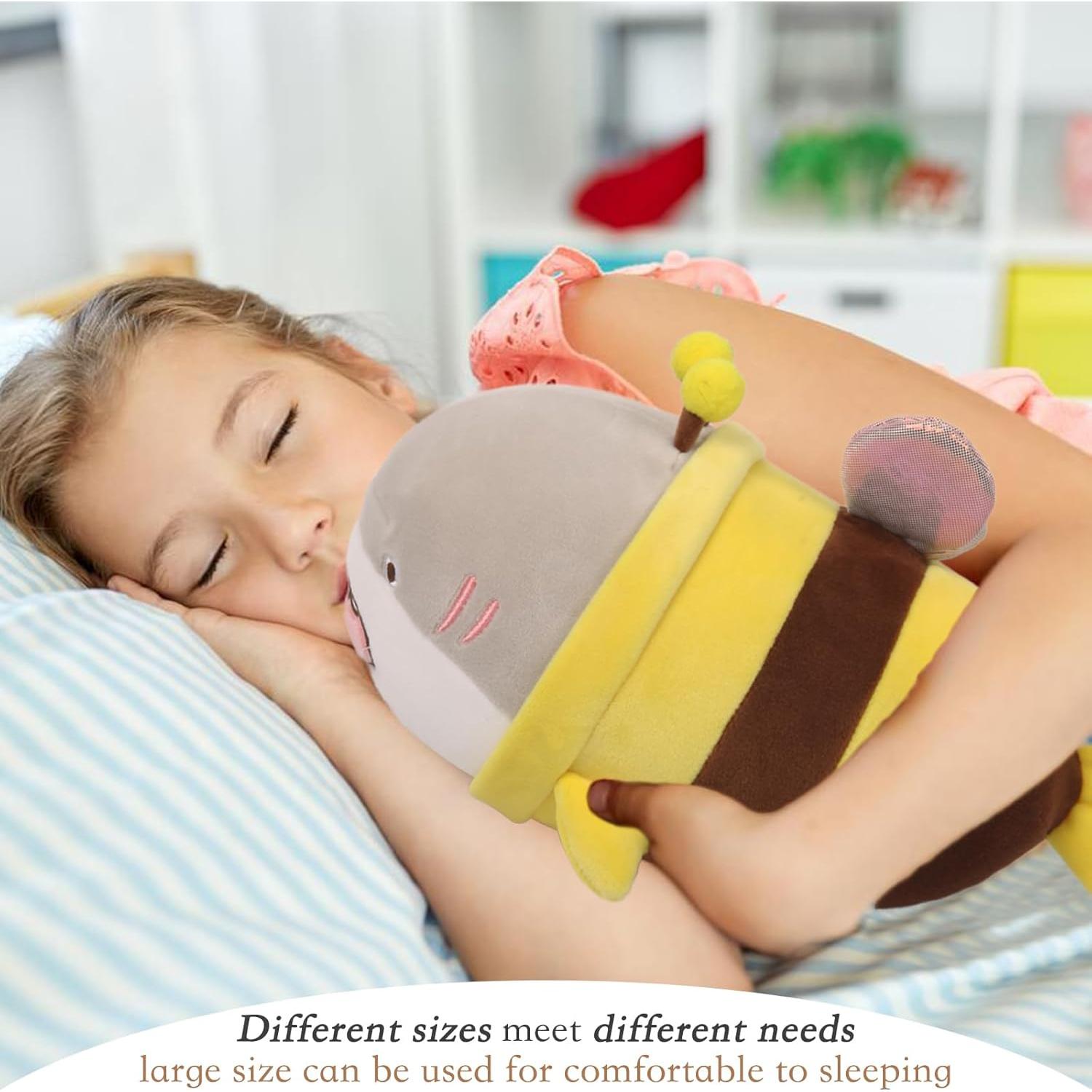 Almohada de Peluche ARELUX Tiburón Abeja 35.56 cm Suave