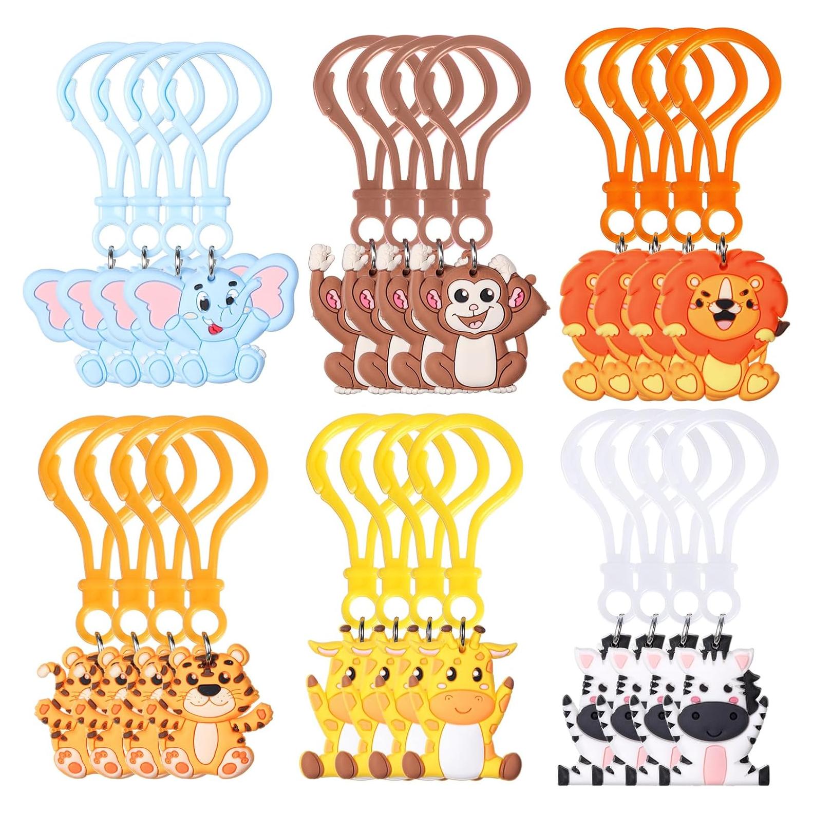 Llavero de Animales de la Selva Jadive - 24 Piezas PVC