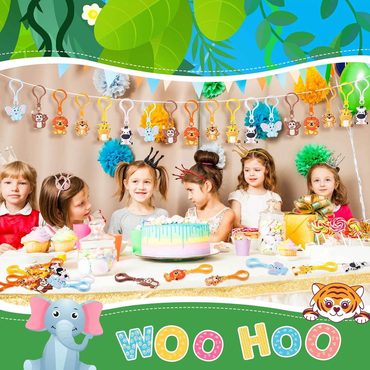 Llavero de Animales de la Selva Jadive - 24 Piezas PVC