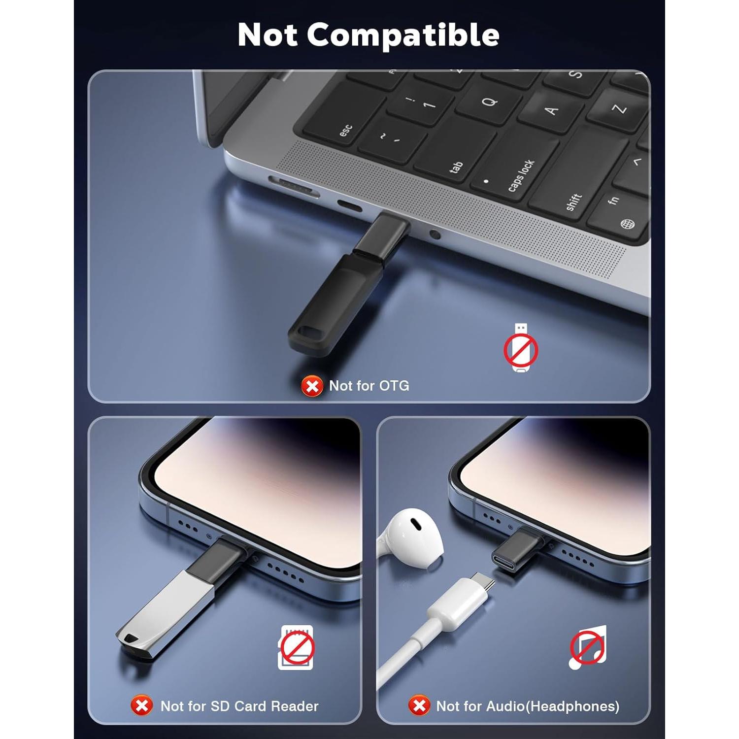 Adaptador USB C a Lightning MoKo - Carga y Sincronización - 2 Piezas