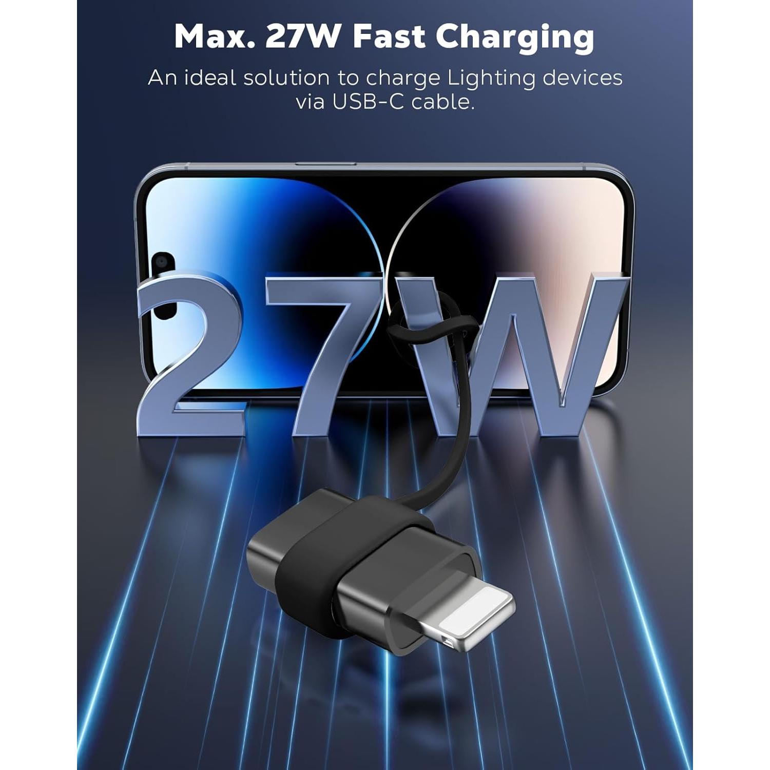 Adaptador USB C a Lightning MoKo - Carga y Sincronización - 2 Piezas
