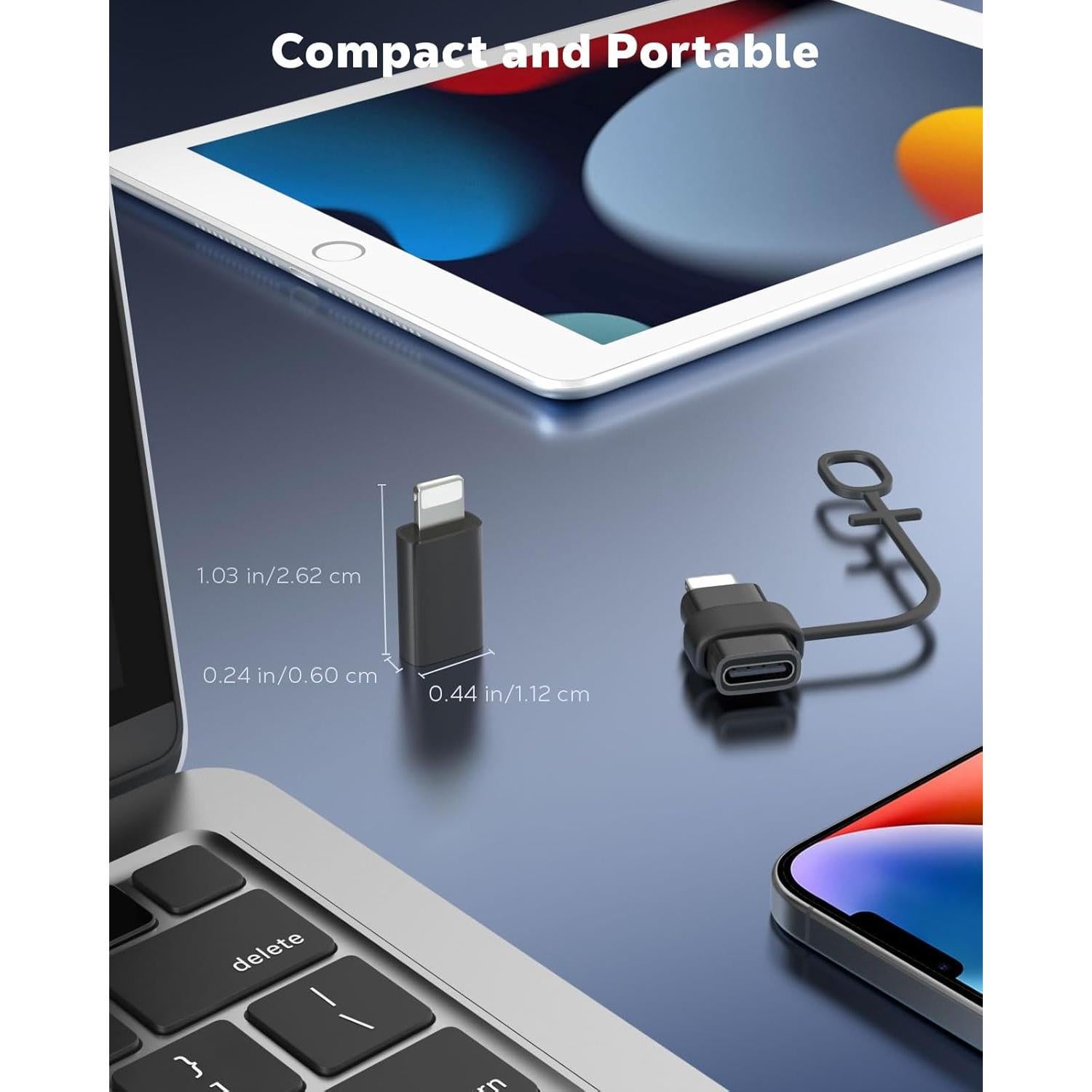 Adaptador USB C a Lightning MoKo - Carga y Sincronización - 2 Piezas