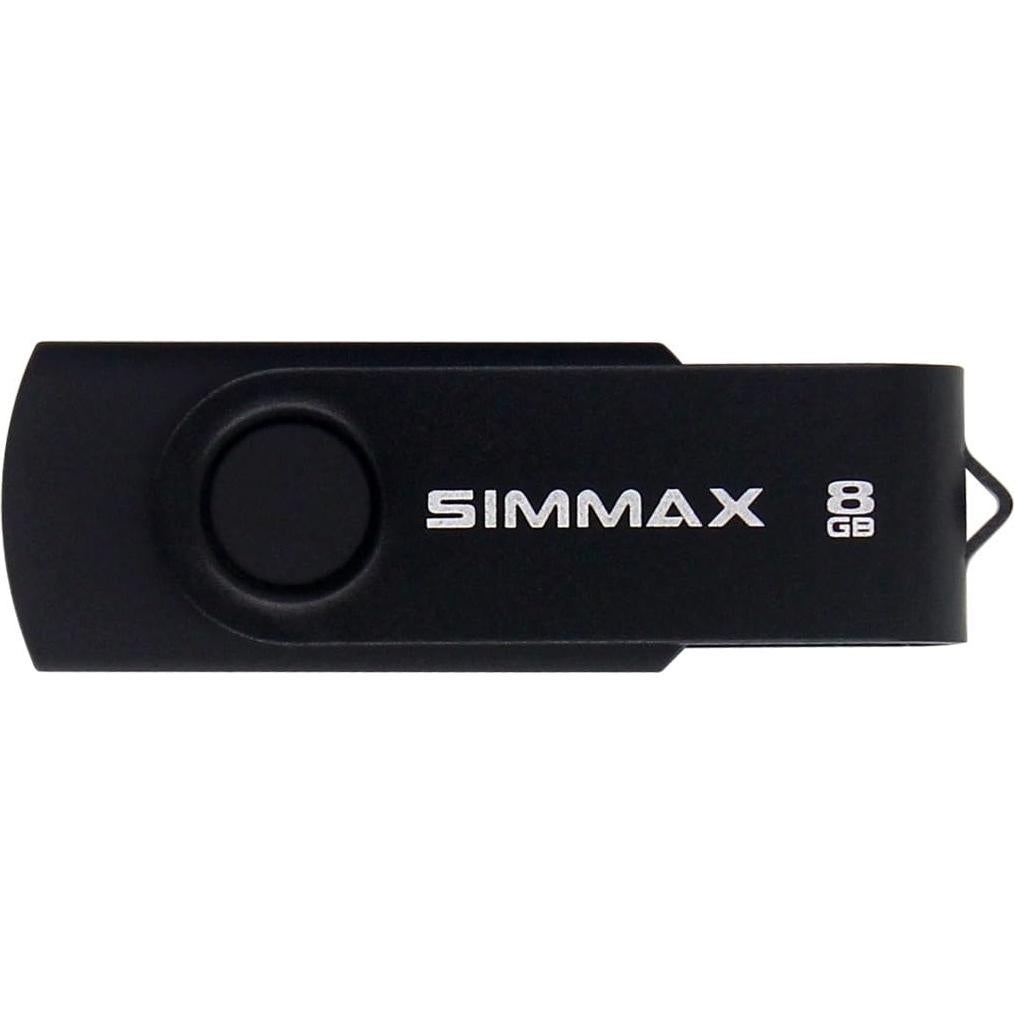 5 Piezas USB 2.0 8GB SIMMAX Memoria Flash Giratoria
