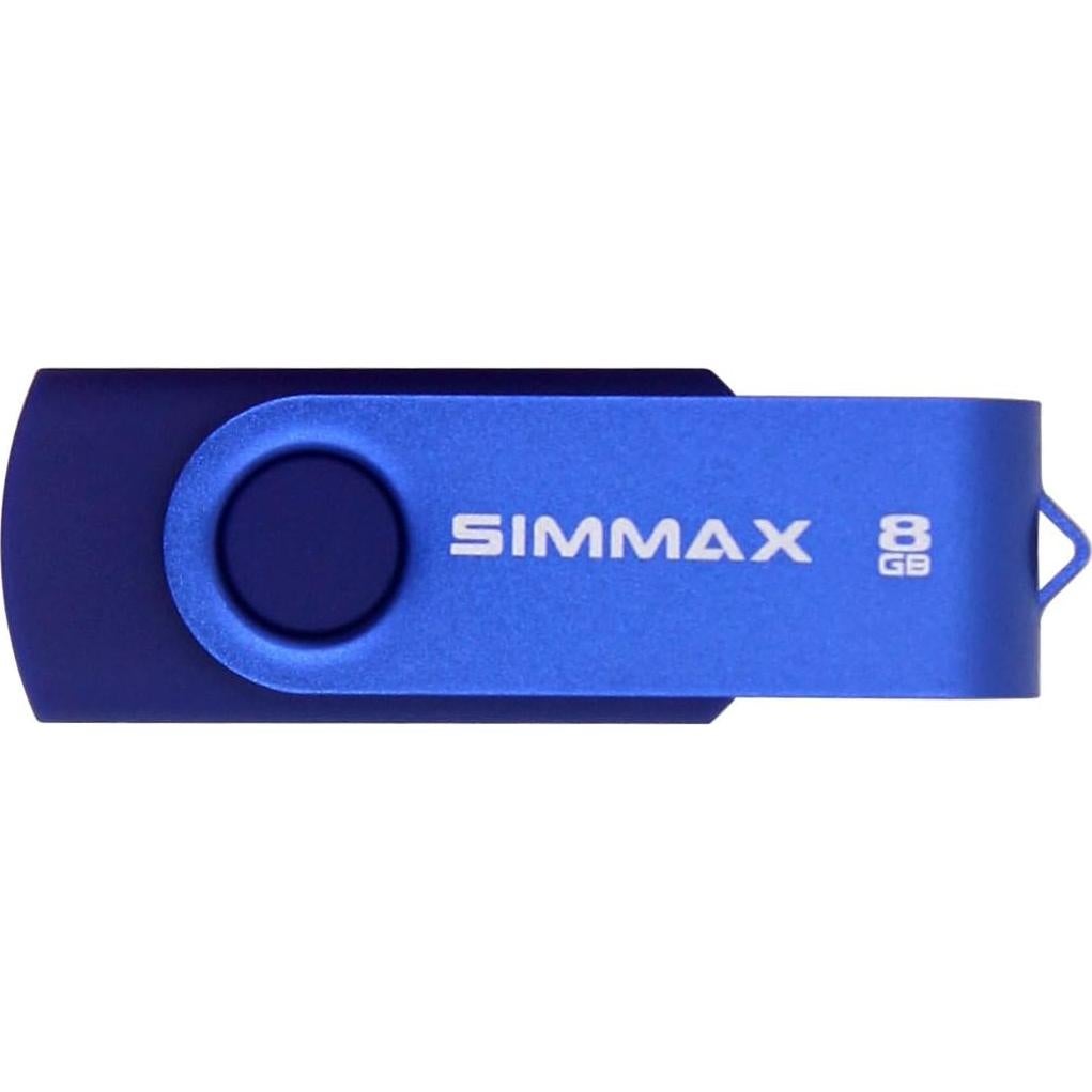 5 Piezas USB 2.0 8GB SIMMAX Memoria Flash Giratoria