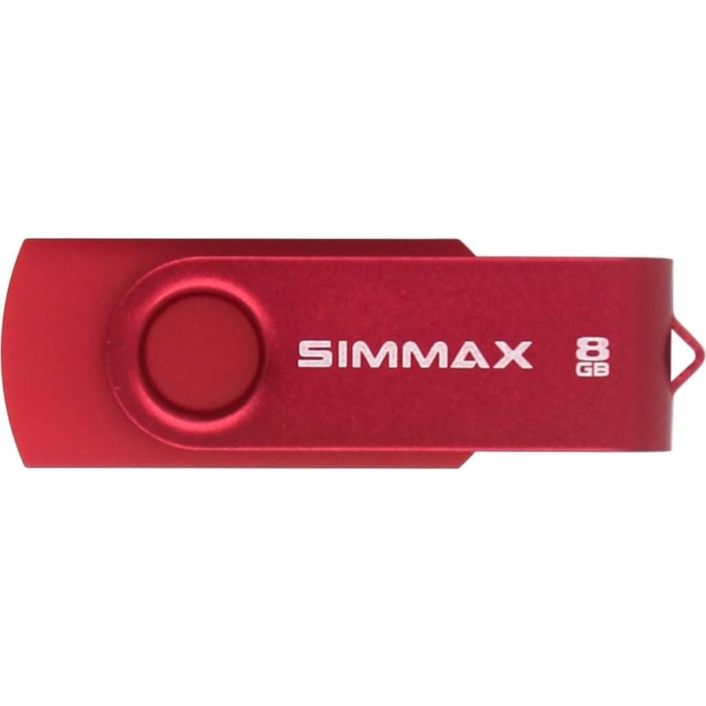 5 Piezas USB 2.0 8GB SIMMAX Memoria Flash Giratoria