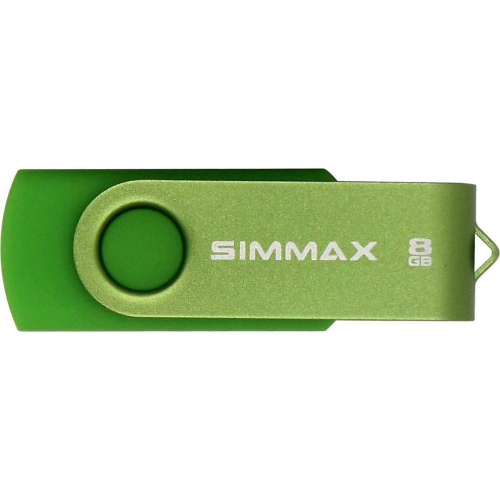 5 Piezas USB 2.0 8GB SIMMAX Memoria Flash Giratoria