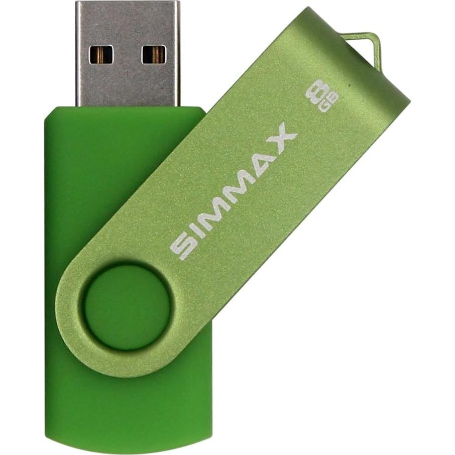 5 Piezas USB 2.0 8GB SIMMAX Memoria Flash Giratoria
