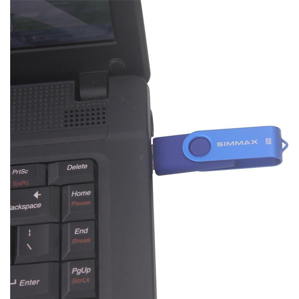 5 Piezas USB 2.0 8GB SIMMAX Memoria Flash Giratoria