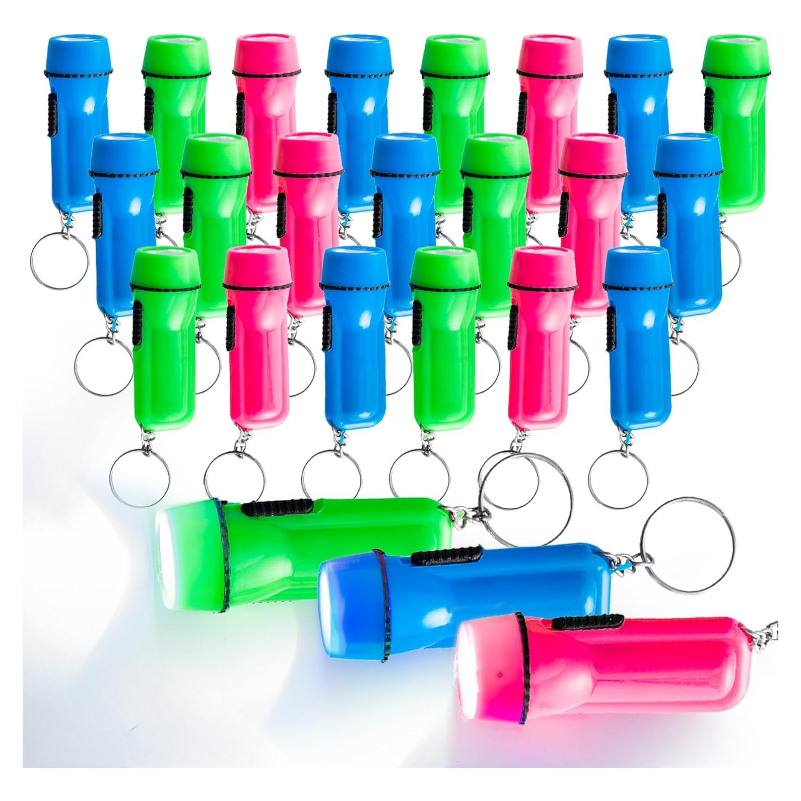 Paquete de 24 Mini Linternas LED Playbees Llavero Colores
