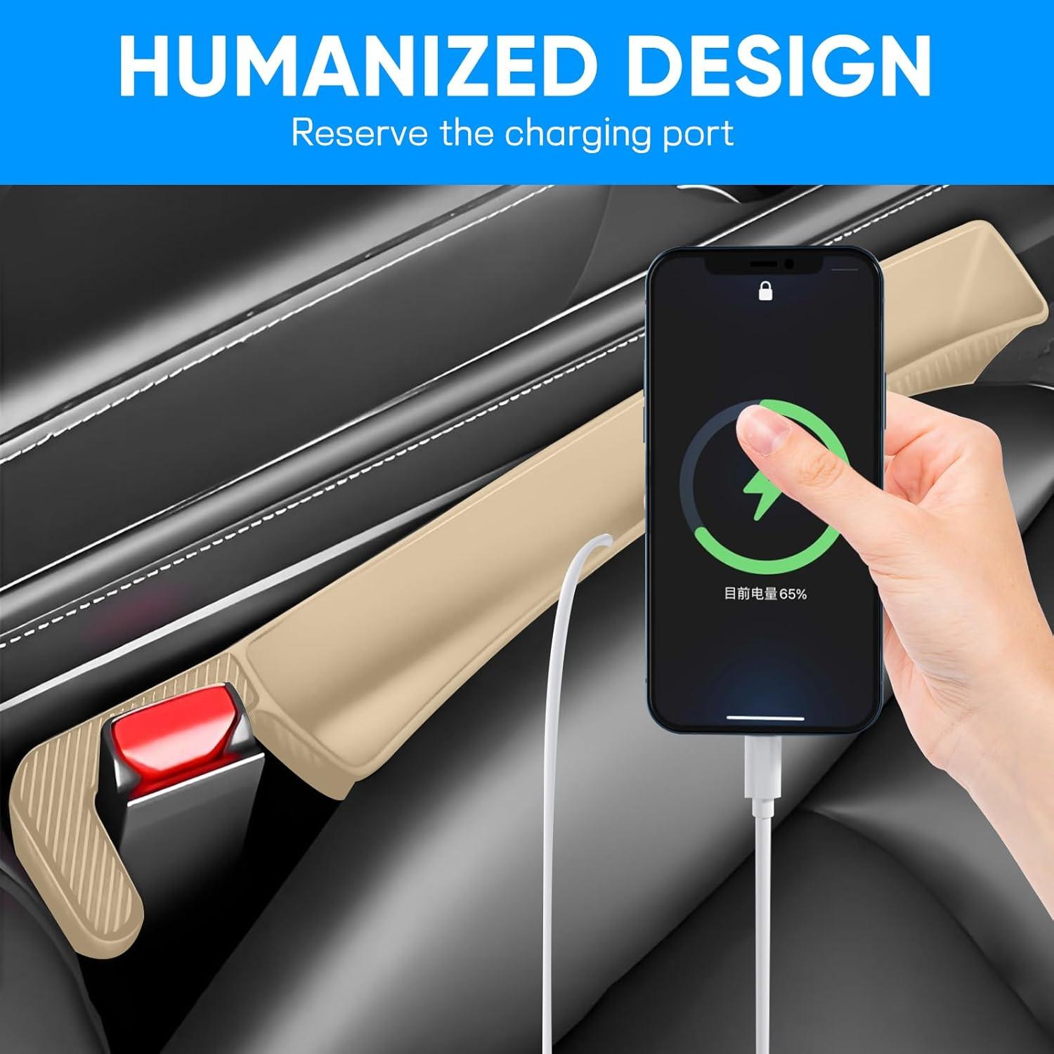 Organizador de Espacio entre Asientos de Coche Ongfuwu 2PCS Beige