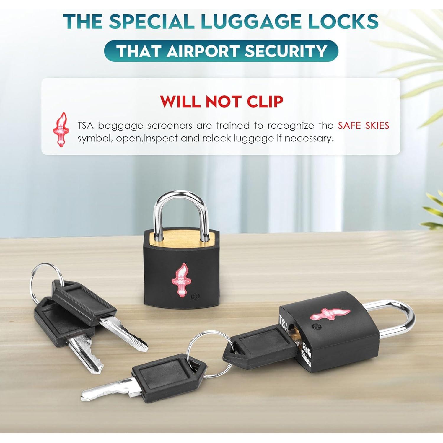 Paquete de 4 Candados de Equipaje TSA DUALCROWN Negros