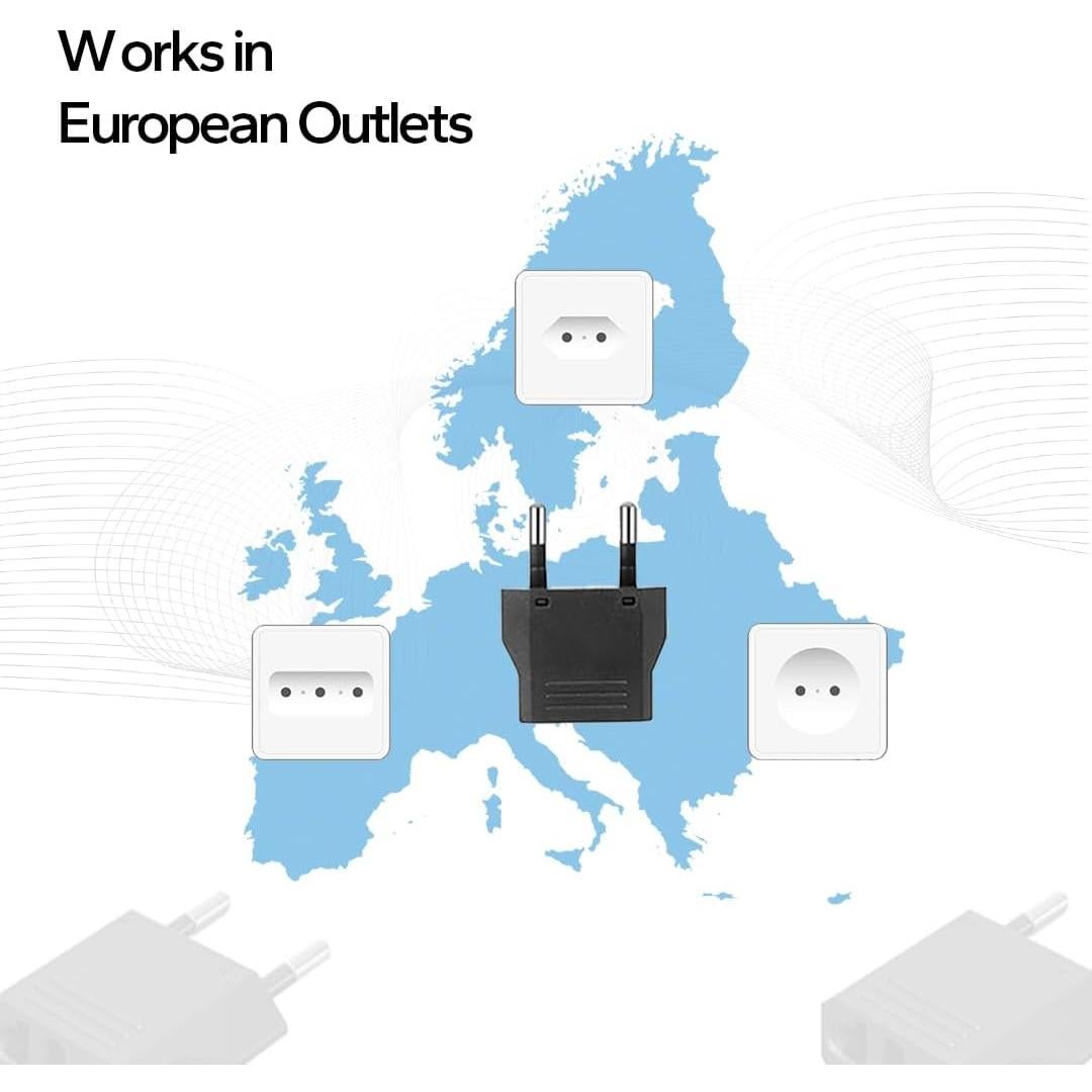 Adaptador de Enchufe de Viaje Tipo C TSIM - Paquete de 4