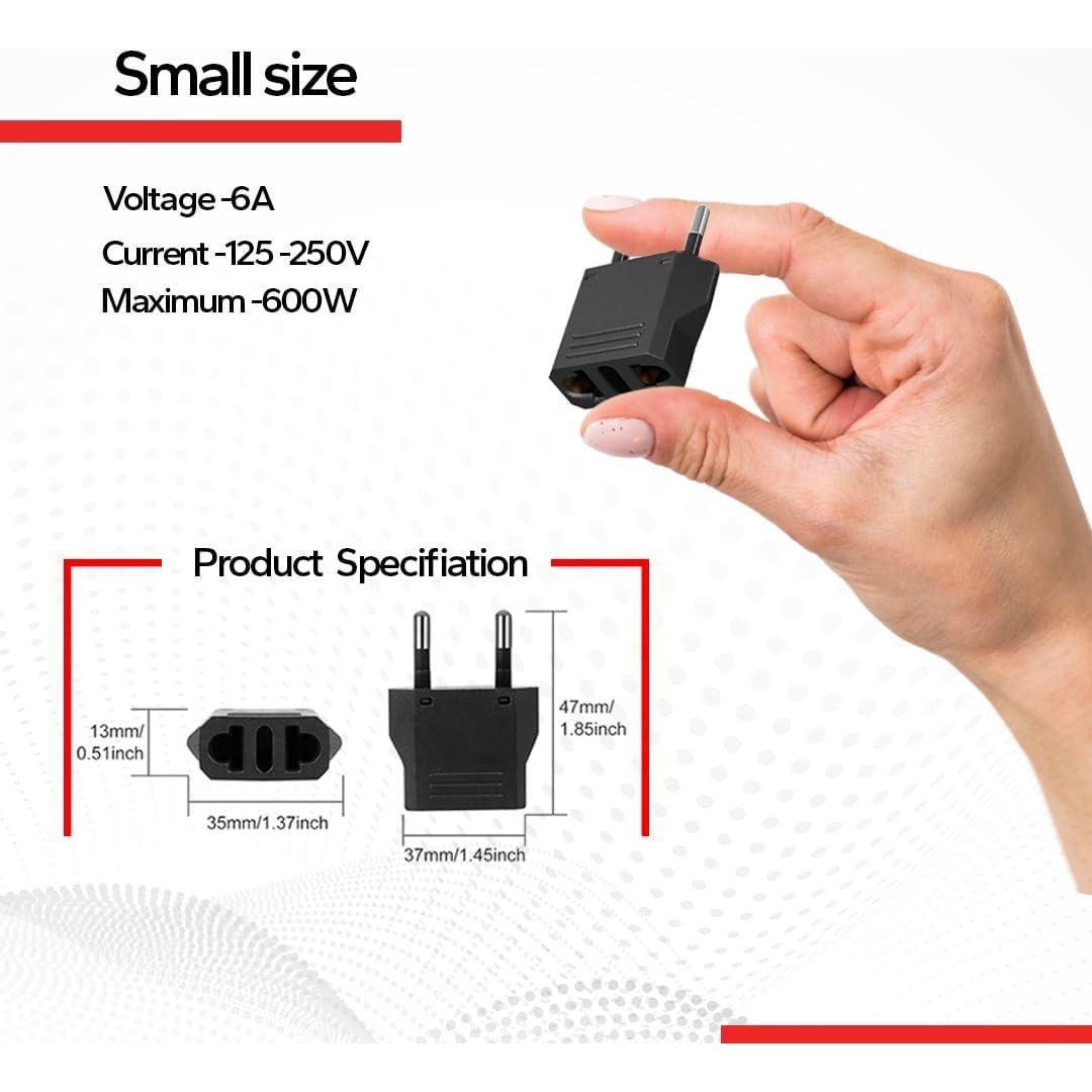 Adaptador de Enchufe de Viaje Tipo C TSIM - Paquete de 4