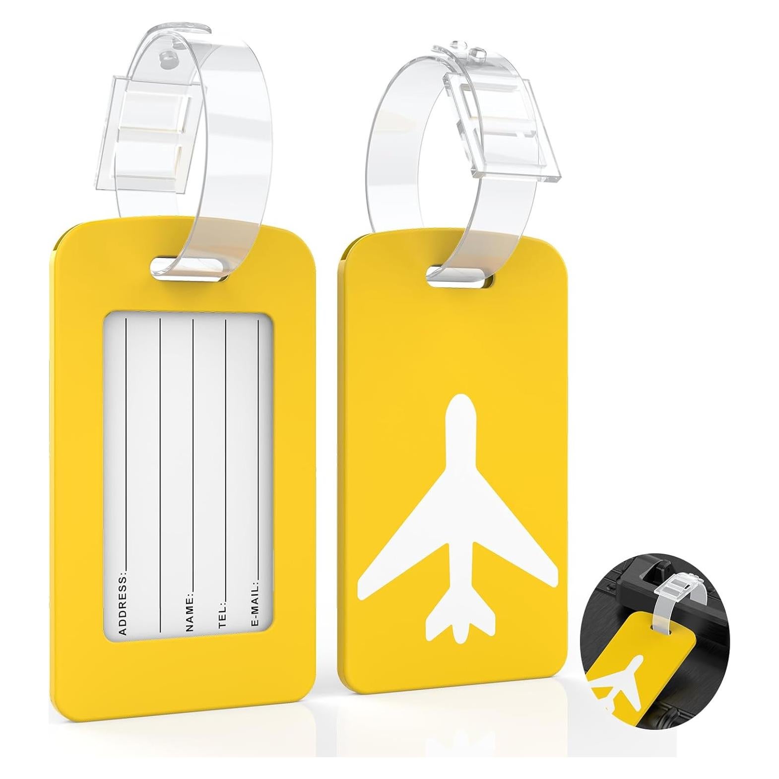 Etiquetas de Equipaje de Silicona Maromalife 2 Piezas Amarillo