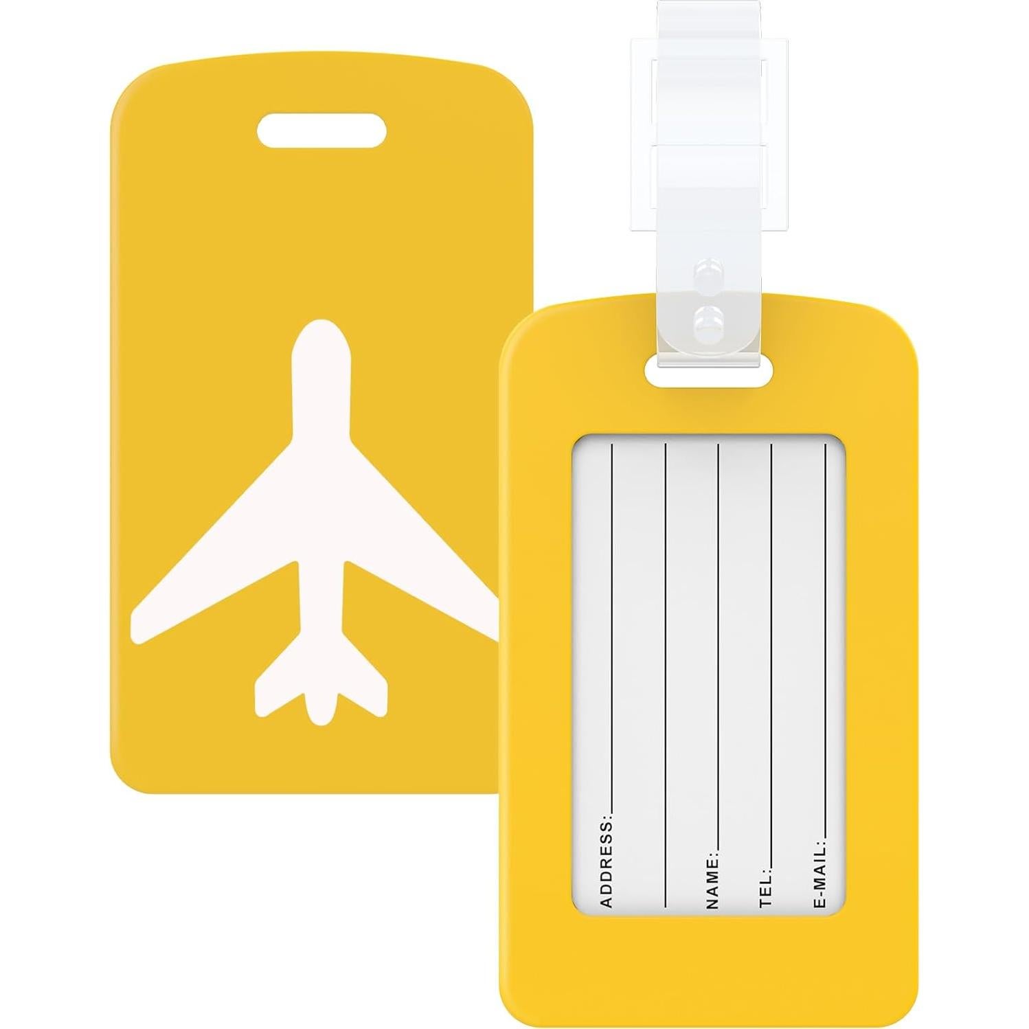 Etiquetas de Equipaje de Silicona Maromalife 2 Piezas Amarillo