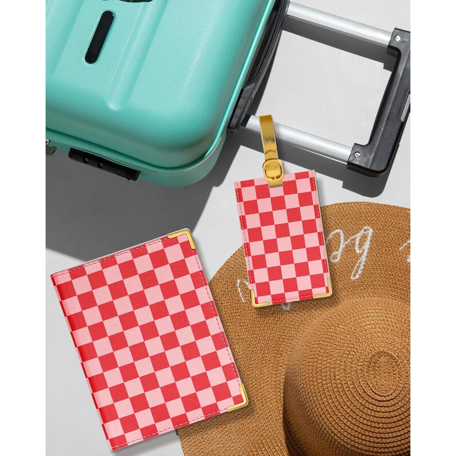 Juego de Funda de Pasaporte y Etiqueta de Equipaje Slohif - Cuero Vegano