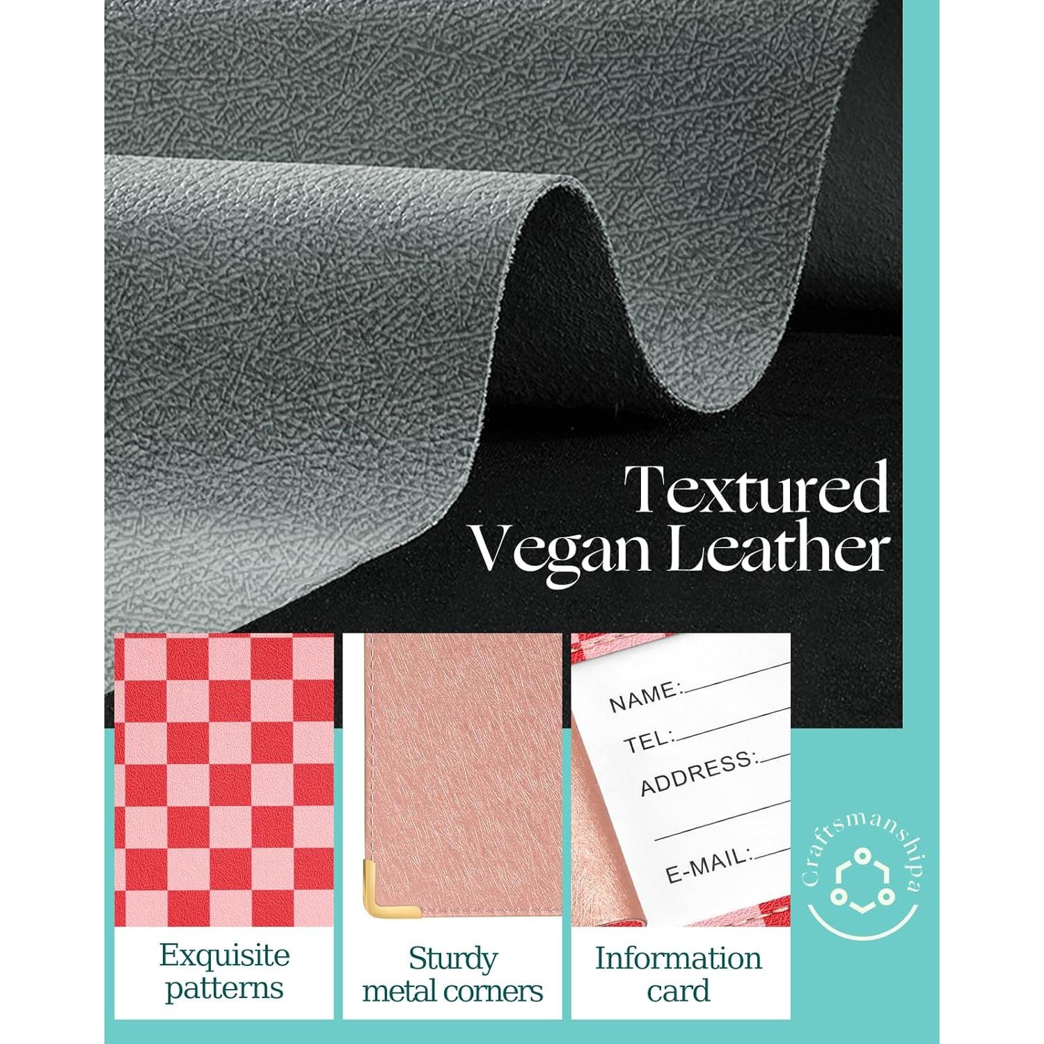 Juego de Funda de Pasaporte y Etiqueta de Equipaje Slohif - Cuero Vegano