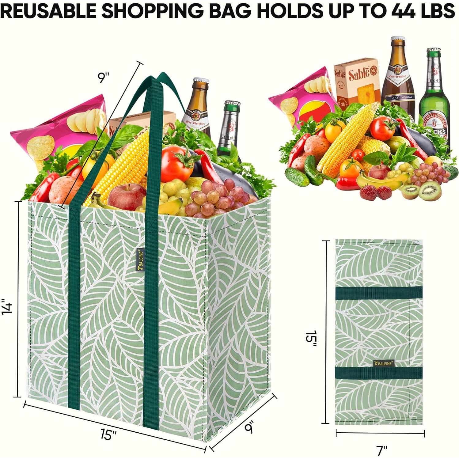 Bolsas de Compras Reutilizables Baleine 4 PK Foliage Antiguo