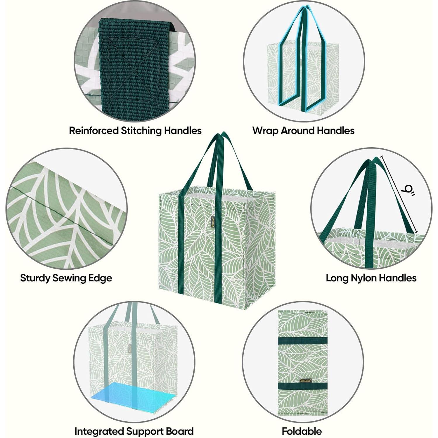 Bolsas de Compras Reutilizables Baleine 4 PK Foliage Antiguo