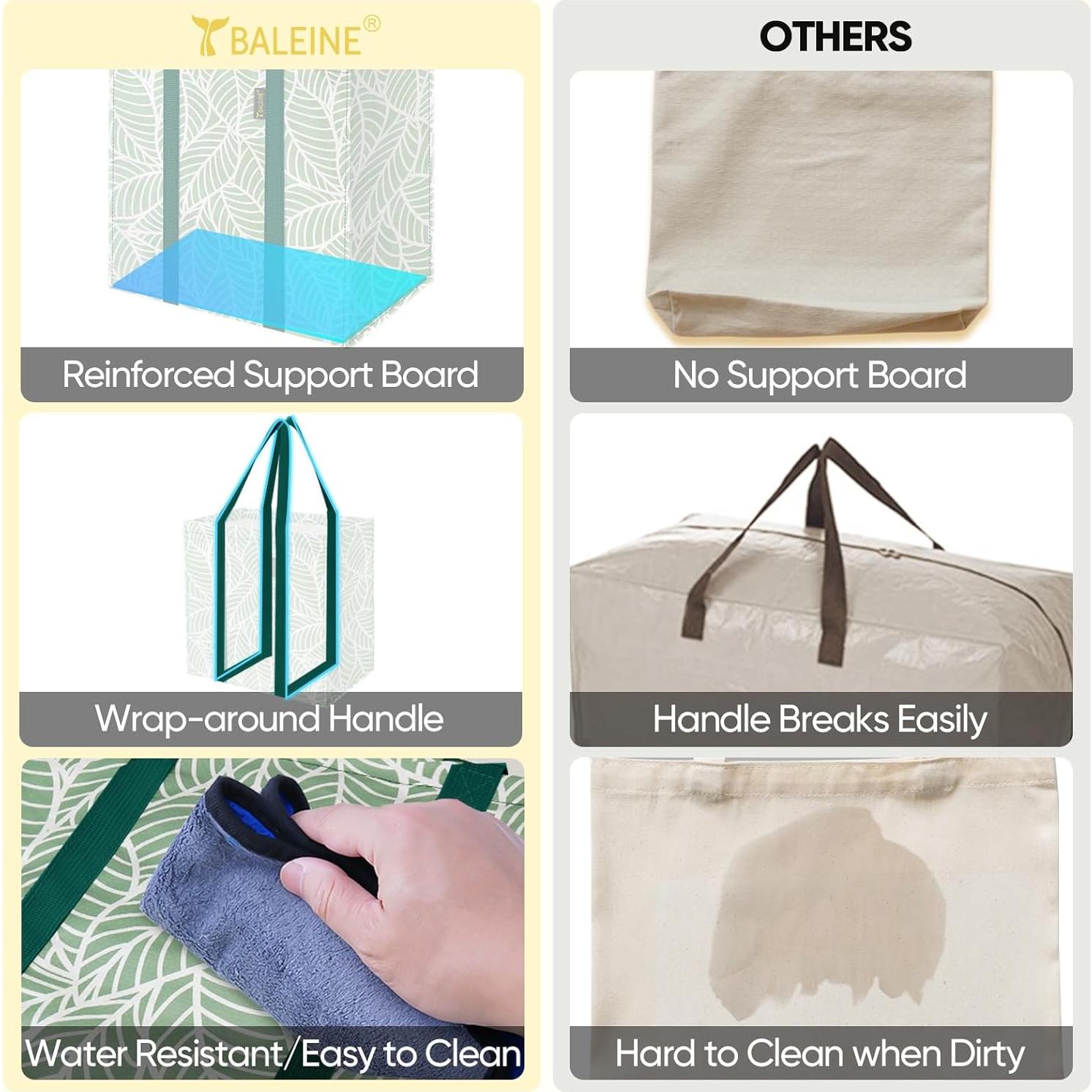 Bolsas de Compras Reutilizables Baleine 4 PK Foliage Antiguo